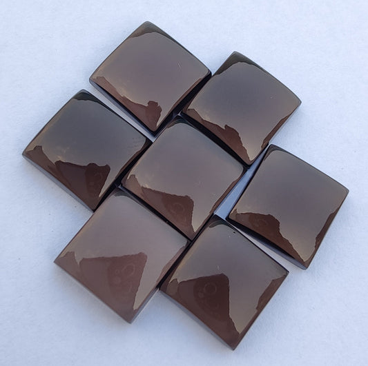 NATURAL SMOKY SQUARE SHAPE CABOCHON FLAT BAK CALIBRATED AAA+ QUALITY GEMSTONES, ALL SIZES AVAILABLE