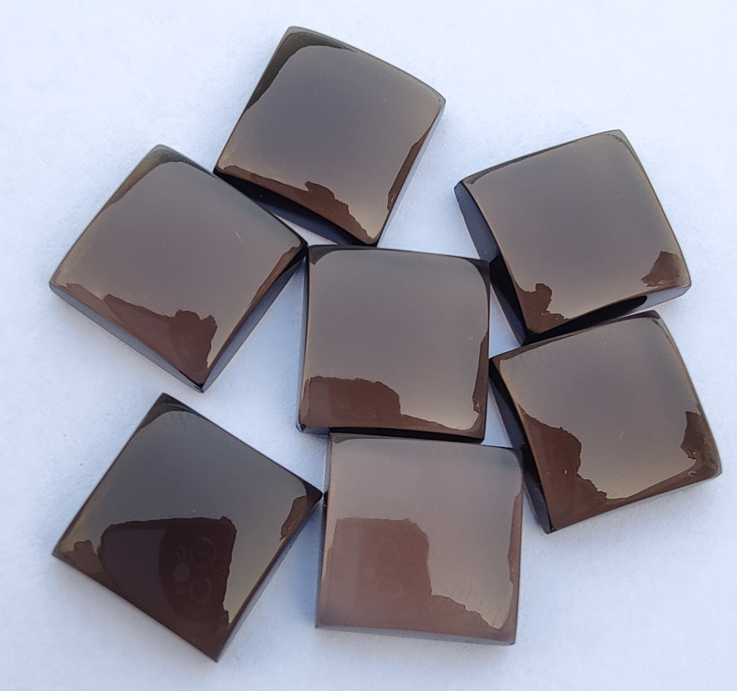 NATURAL SMOKY SQUARE SHAPE CABOCHON FLAT BAK CALIBRATED AAA+ QUALITY GEMSTONES, ALL SIZES AVAILABLE