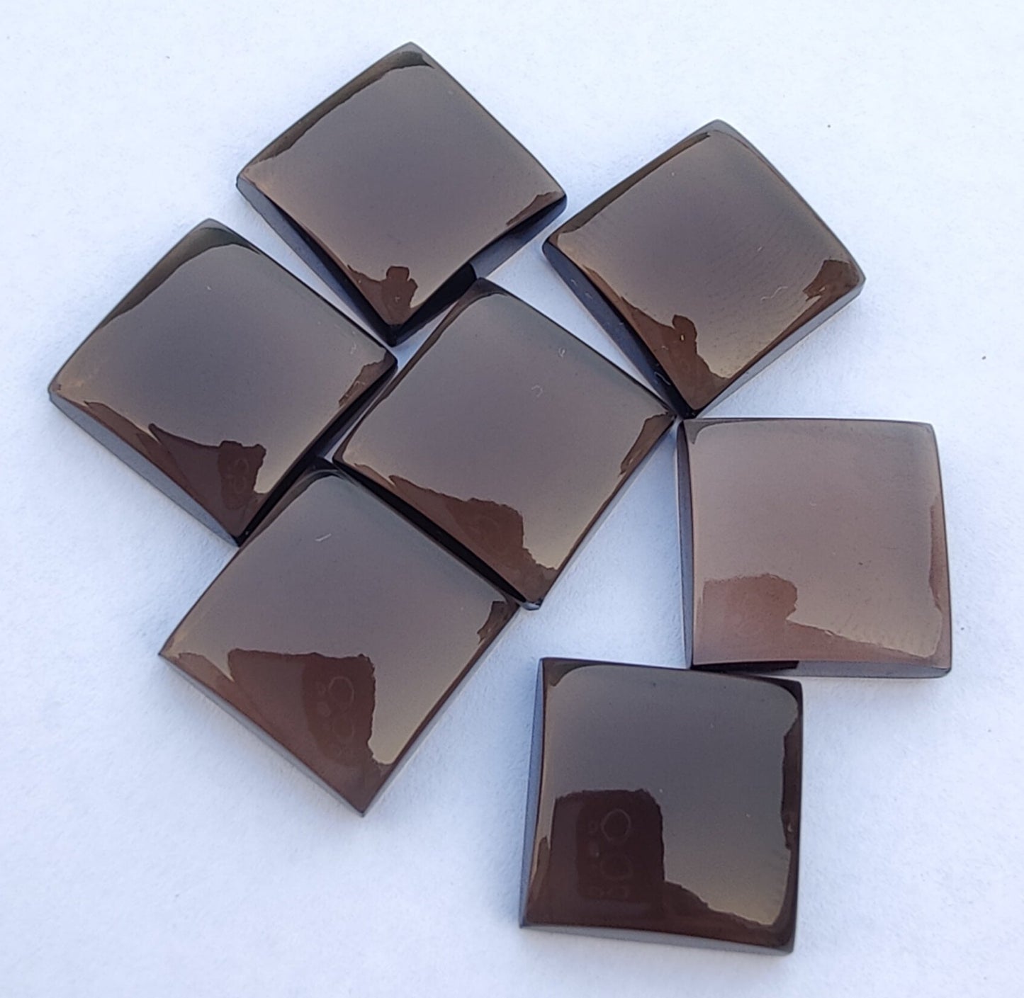 NATURAL SMOKY SQUARE SHAPE CABOCHON FLAT BAK CALIBRATED AAA+ QUALITY GEMSTONES, ALL SIZES AVAILABLE