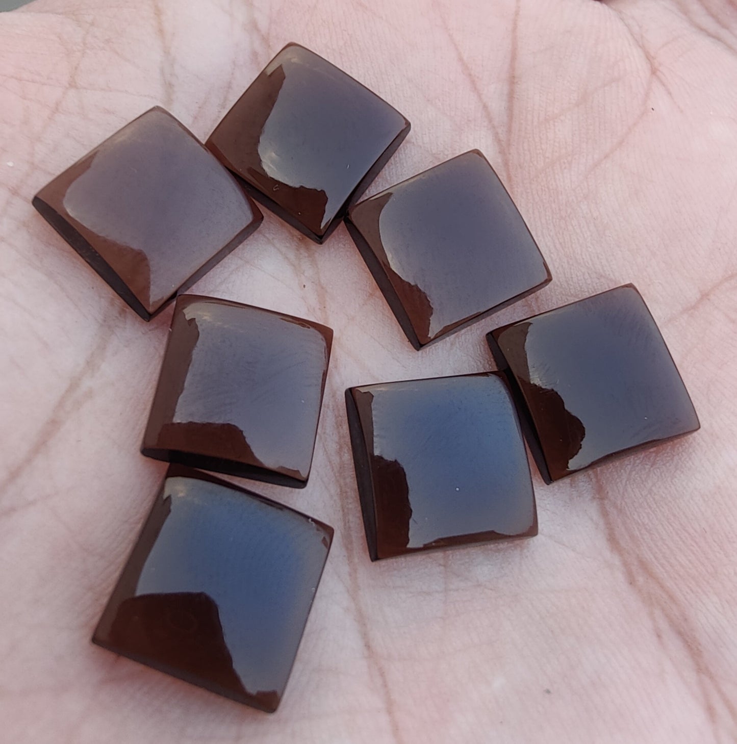 NATURAL SMOKY SQUARE SHAPE CABOCHON FLAT BAK CALIBRATED AAA+ QUALITY GEMSTONES, ALL SIZES AVAILABLE