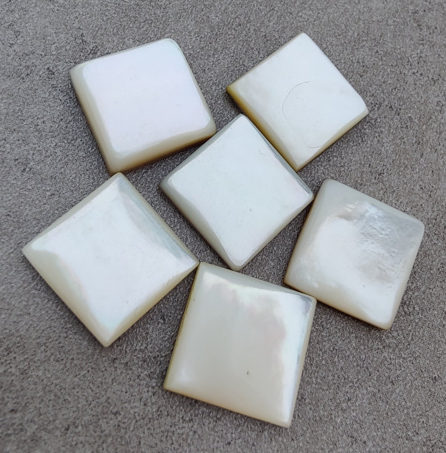 NATURAL MOTHER OF PEARL SQUARE SHAPE CABOCHON FLAT BACK TOP GRADE CALIBRATED GEMSTONES, ALL SIZES AVAILABLE