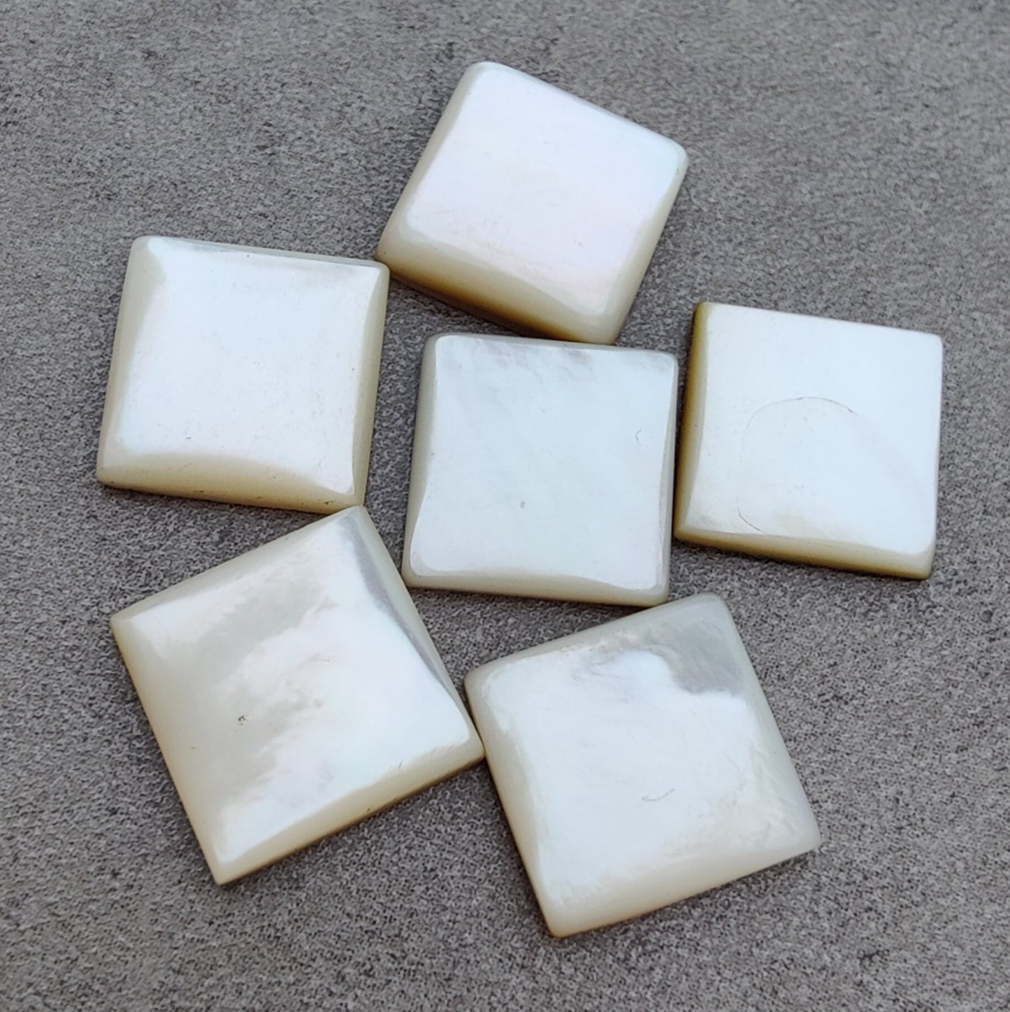 NATURAL MOTHER OF PEARL SQUARE SHAPE CABOCHON FLAT BACK TOP GRADE CALIBRATED GEMSTONES, ALL SIZES AVAILABLE