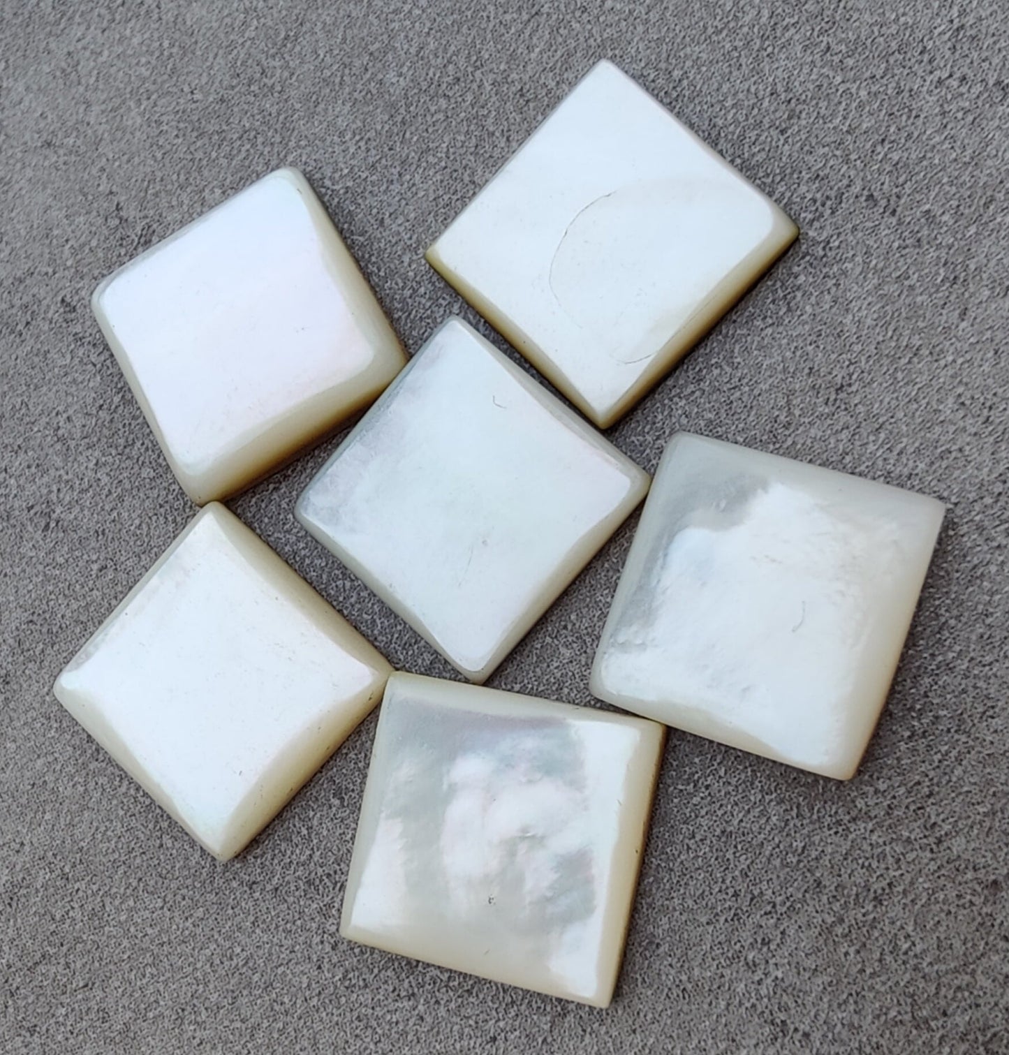 NATURAL MOTHER OF PEARL SQUARE SHAPE CABOCHON FLAT BACK TOP GRADE CALIBRATED GEMSTONES, ALL SIZES AVAILABLE