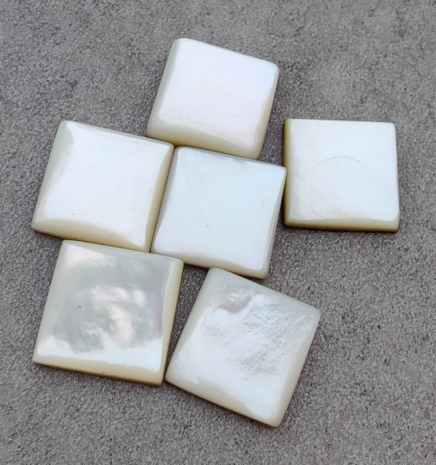NATURAL MOTHER OF PEARL SQUARE SHAPE CABOCHON FLAT BACK TOP GRADE CALIBRATED GEMSTONES, ALL SIZES AVAILABLE
