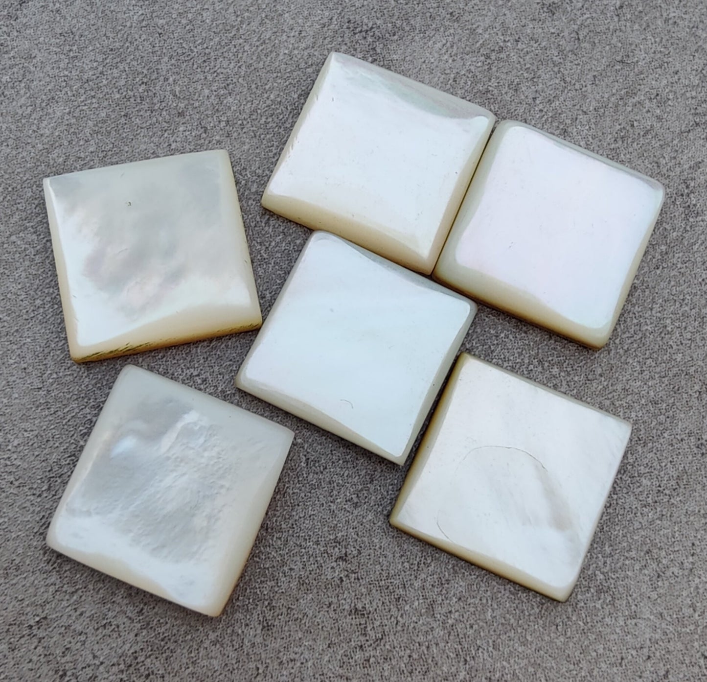 NATURAL MOTHER OF PEARL SQUARE SHAPE CABOCHON FLAT BACK TOP GRADE CALIBRATED GEMSTONES, ALL SIZES AVAILABLE