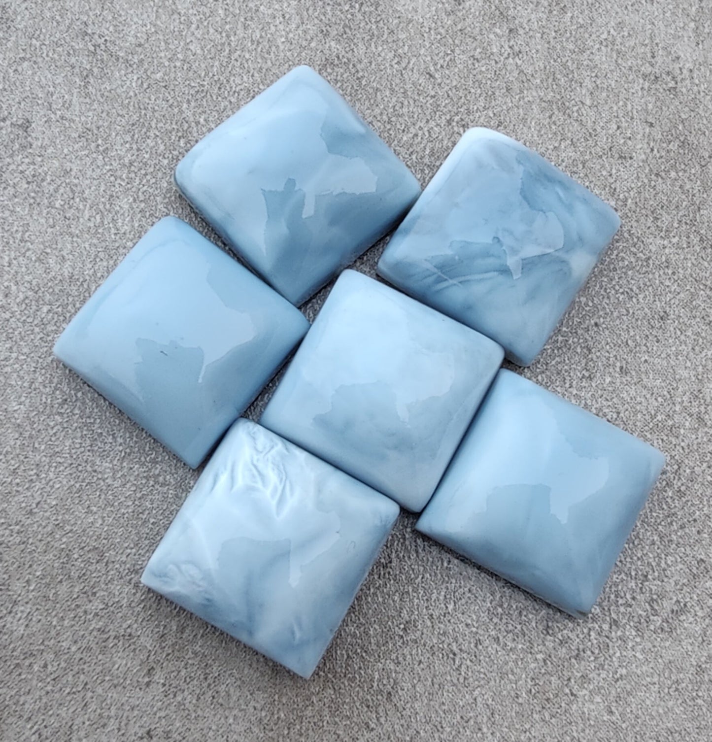 AAA+ QUALITY NATURAL BLUE PERUVIAN OPAL SQUARE SHAPE CABOCHON FLAT BACK CALIBRATED GEMSTONES, ALL SIZES AVAILABLE