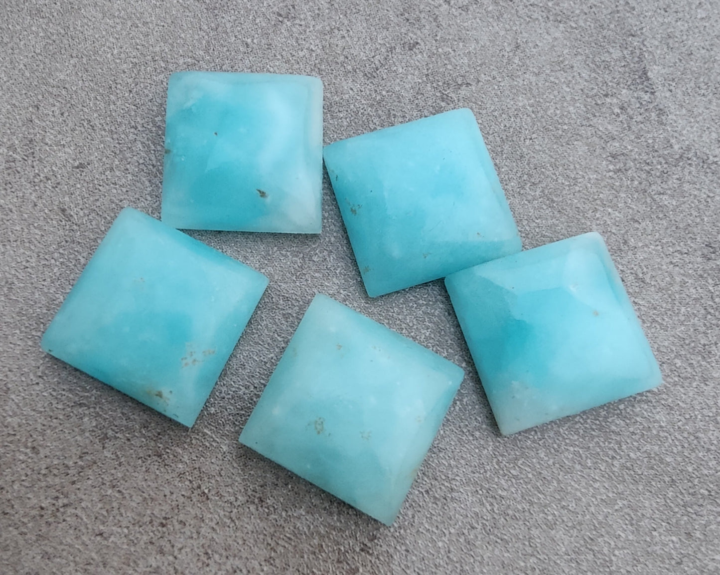 AAA+ QUALITY NATURAL SMITHSONITE SQUARE SHAPE CABOCHON FLAT BACK CALIBRATED GEMSTONES, ALL SIZES AVAILABLE