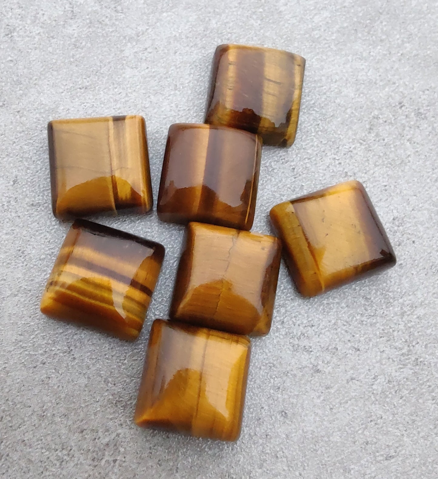 NATURAL TIGER EYE SQUARE SHAPE FLAT BACK CABOCHON CALIBRATED GEMSTONES, ALL SIZES AVAILABLE