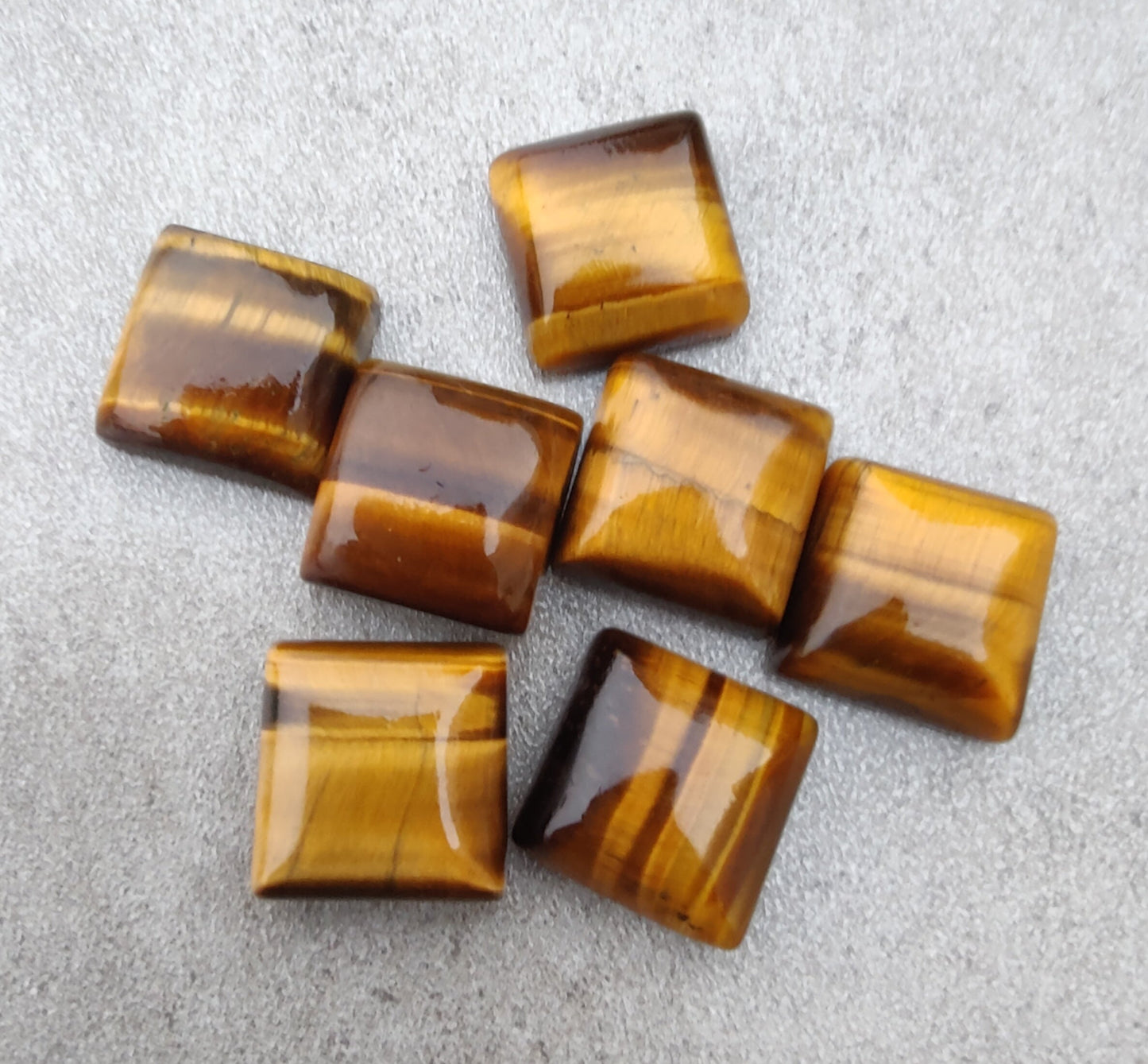 NATURAL TIGER EYE SQUARE SHAPE FLAT BACK CABOCHON CALIBRATED GEMSTONES, ALL SIZES AVAILABLE