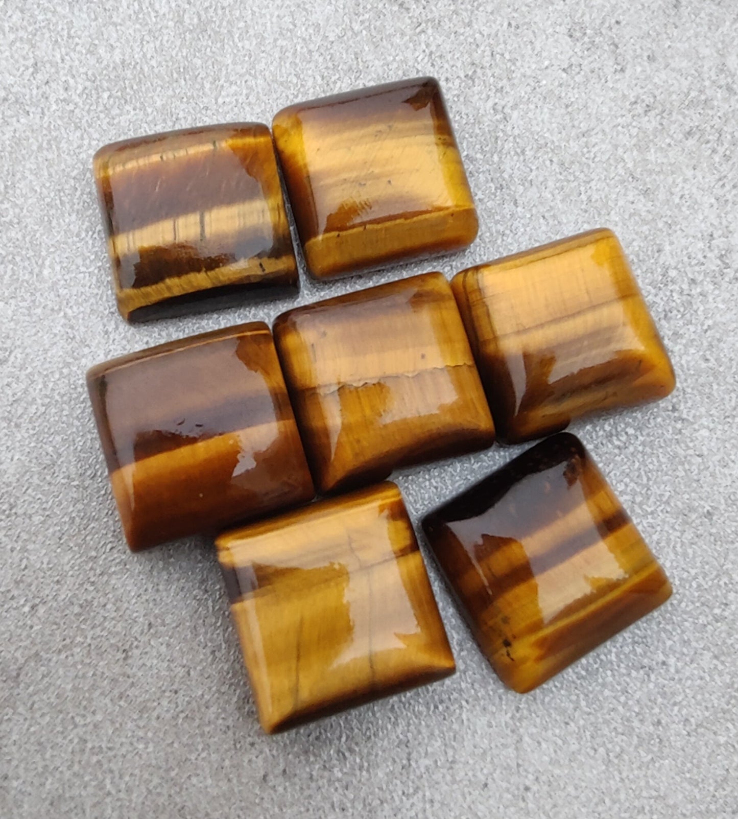 NATURAL TIGER EYE SQUARE SHAPE FLAT BACK CABOCHON CALIBRATED GEMSTONES, ALL SIZES AVAILABLE