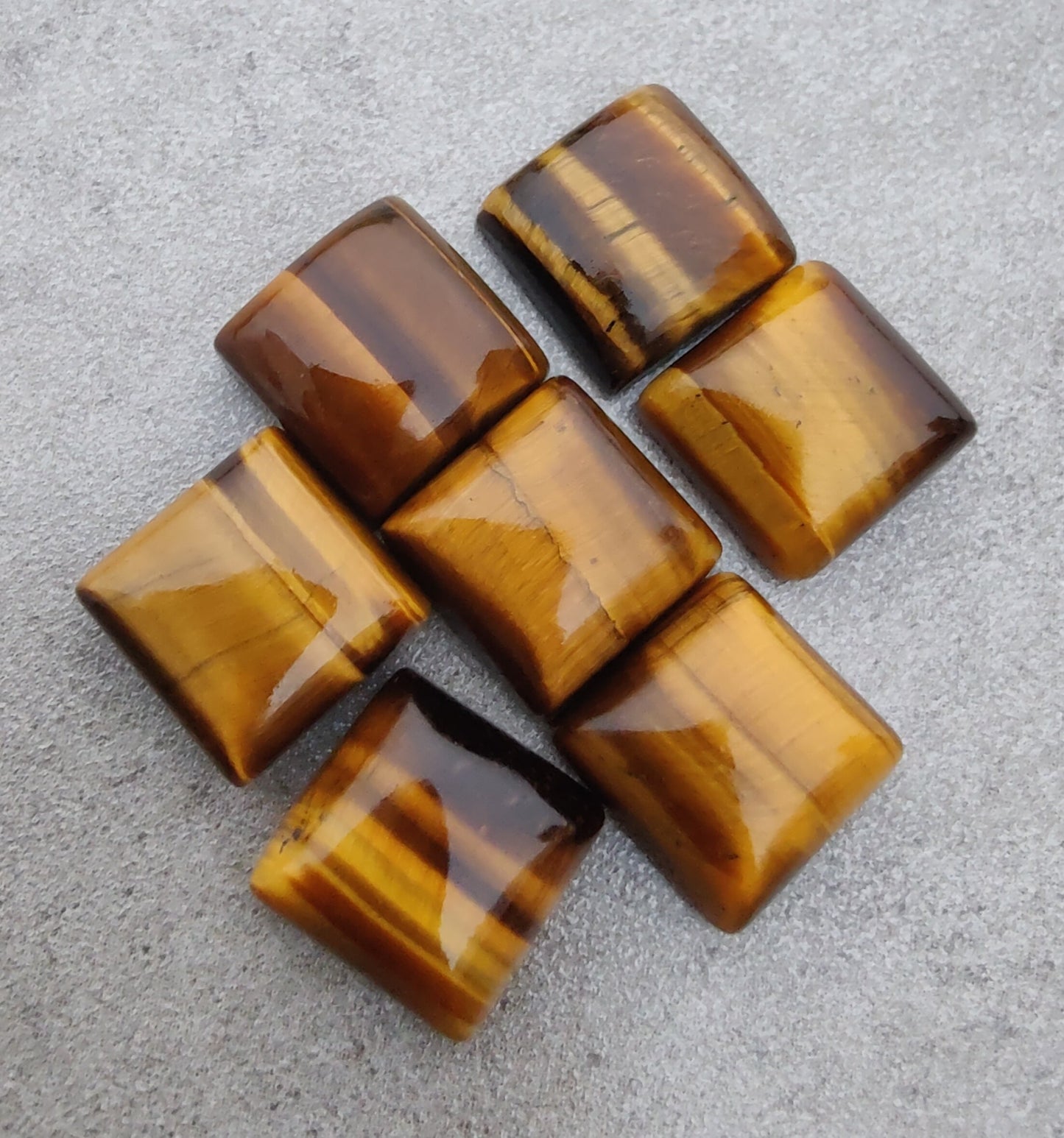 NATURAL TIGER EYE SQUARE SHAPE FLAT BACK CABOCHON CALIBRATED GEMSTONES, ALL SIZES AVAILABLE
