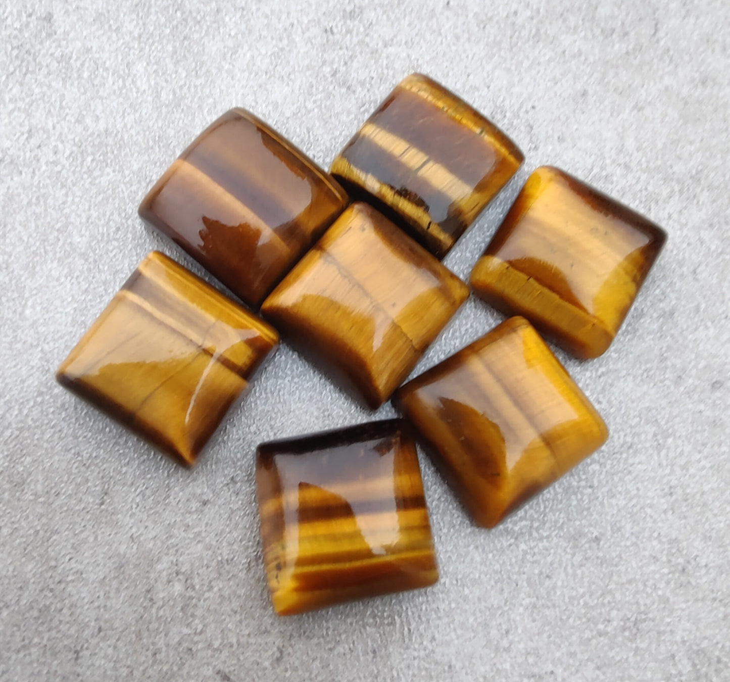 NATURAL TIGER EYE SQUARE SHAPE FLAT BACK CABOCHON CALIBRATED GEMSTONES, ALL SIZES AVAILABLE
