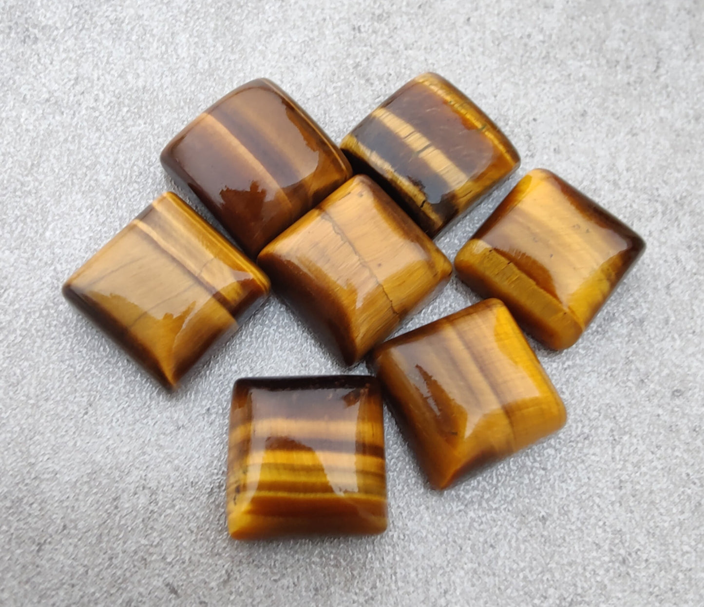 NATURAL TIGER EYE SQUARE SHAPE FLAT BACK CABOCHON CALIBRATED GEMSTONES, ALL SIZES AVAILABLE