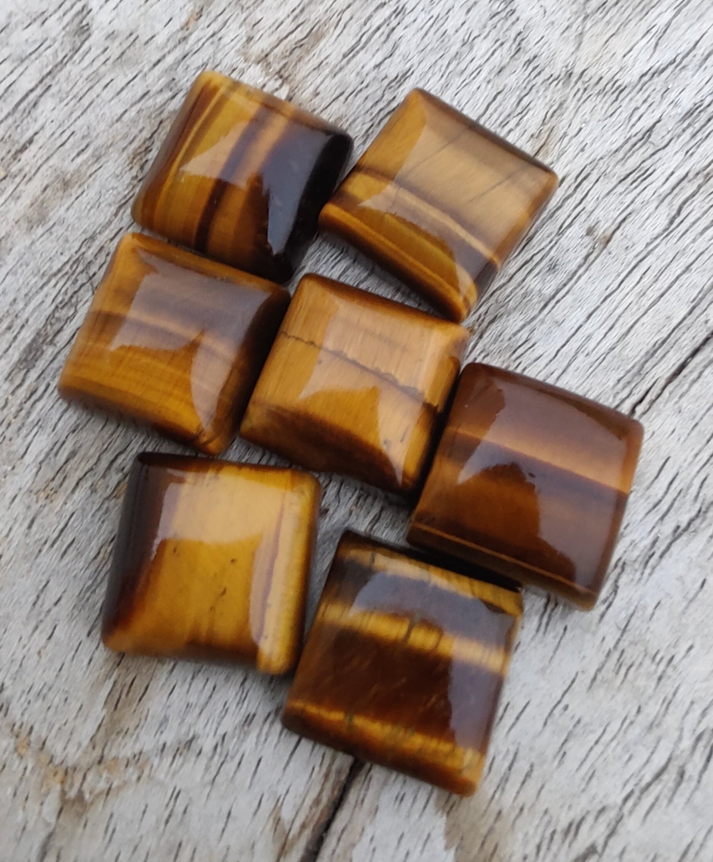 NATURAL TIGER EYE SQUARE SHAPE FLAT BACK CABOCHON CALIBRATED GEMSTONES, ALL SIZES AVAILABLE
