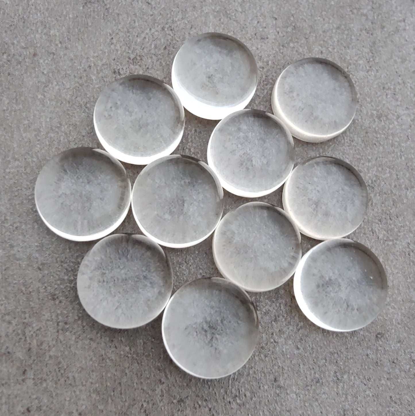 AAA+ QUALITY NATURAL CRYSTAL QUARTZ ROUND SHAPE CABOCHON FLAT BACK CALIBRATED GEMSTONES, ALL SIZES AVAILABLE