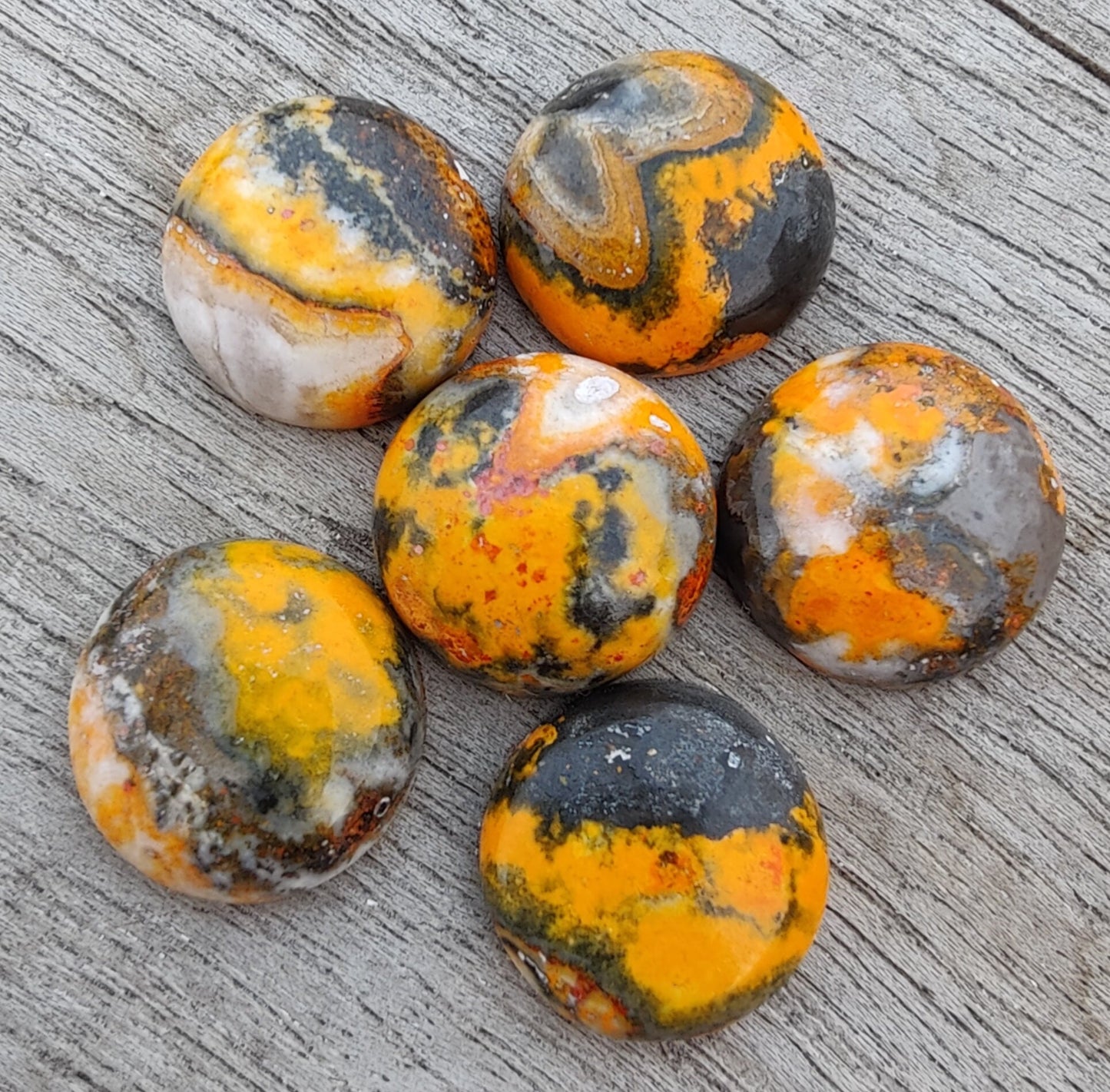 AAA+ QUALITY NATURAL BUMBLEBEE JASPER ROUND SHAPE CABOCHON FLAT BACK CALIBRATED ROUND SHAPE GEMSTONES, ALL SIZES AVAILABLE