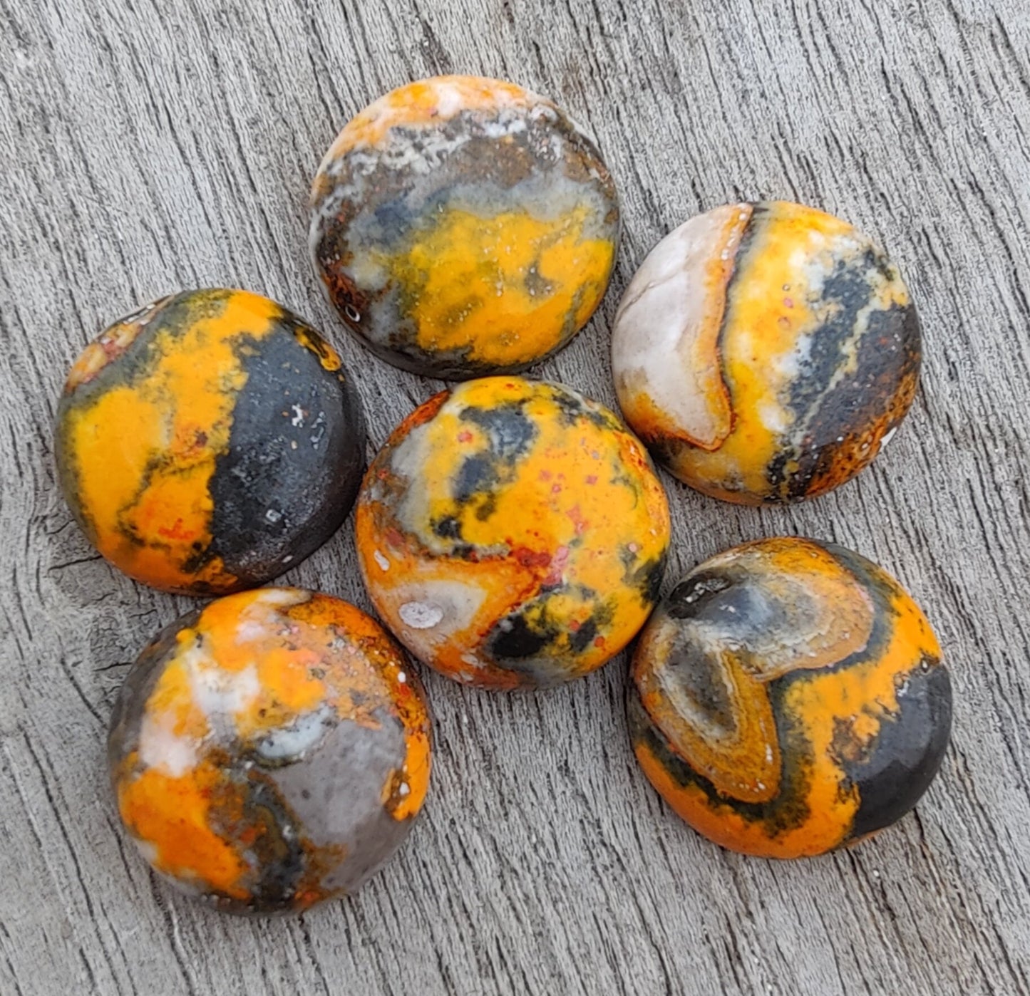 AAA+ QUALITY NATURAL BUMBLEBEE JASPER ROUND SHAPE CABOCHON FLAT BACK CALIBRATED ROUND SHAPE GEMSTONES, ALL SIZES AVAILABLE