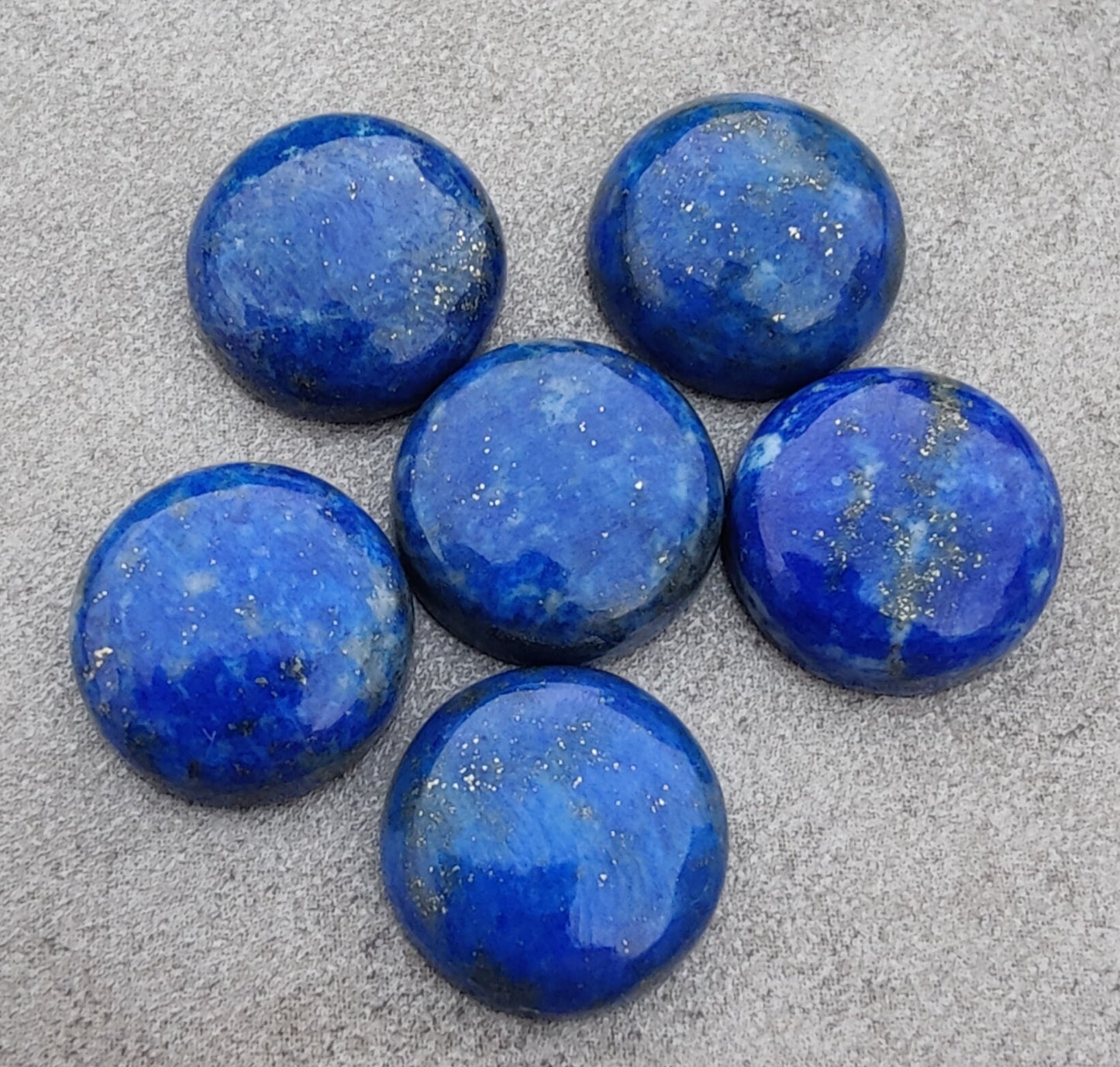 AAA+ QUALITY NATURAL LAPIS LAZULI ROUND SHAPE CABOCHON FLAT BACK CALIBRATED GEMSTONES, ALL SIZES AVAILABLE