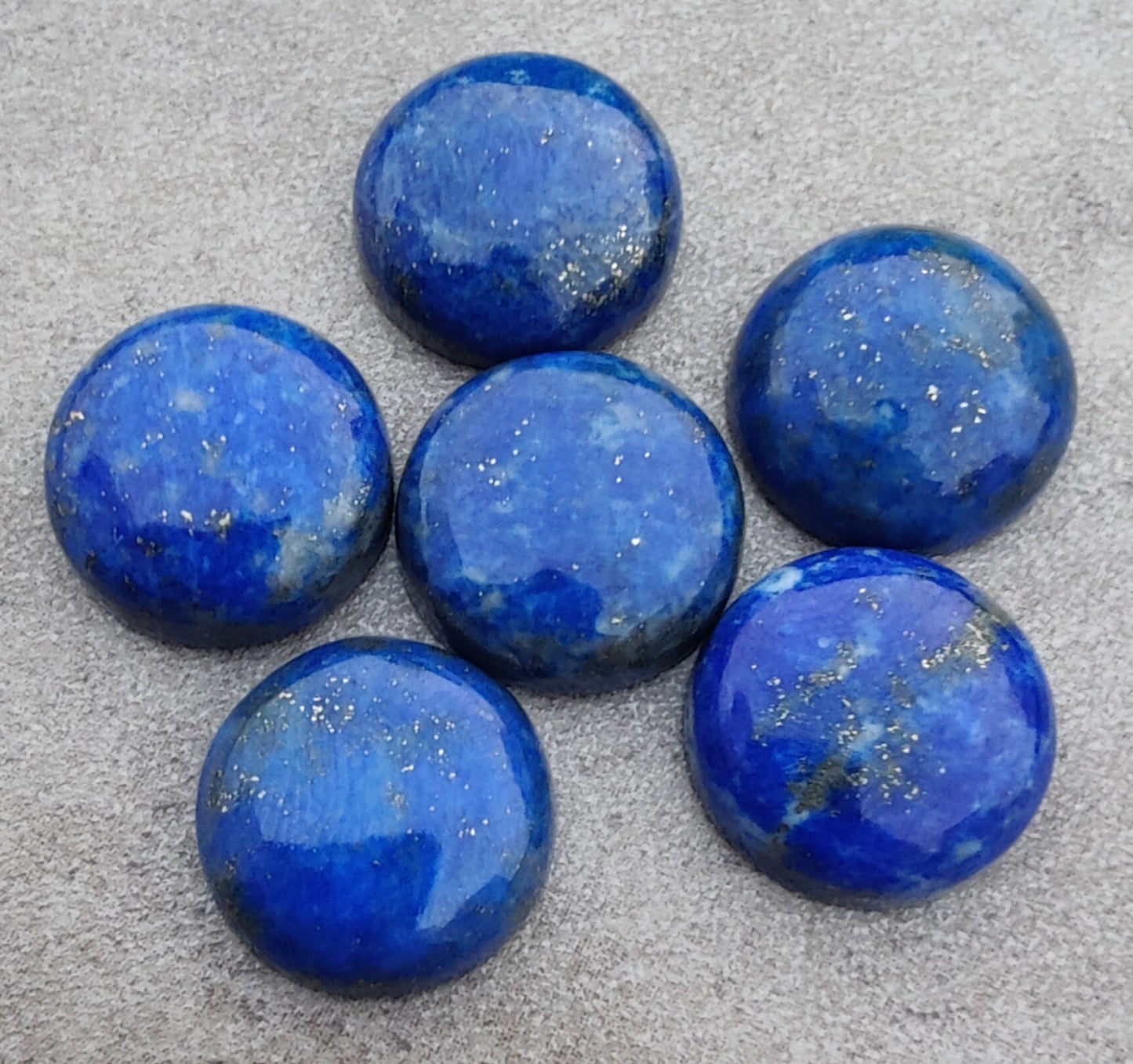 AAA+ QUALITY NATURAL LAPIS LAZULI ROUND SHAPE CABOCHON FLAT BACK CALIBRATED GEMSTONES, ALL SIZES AVAILABLE