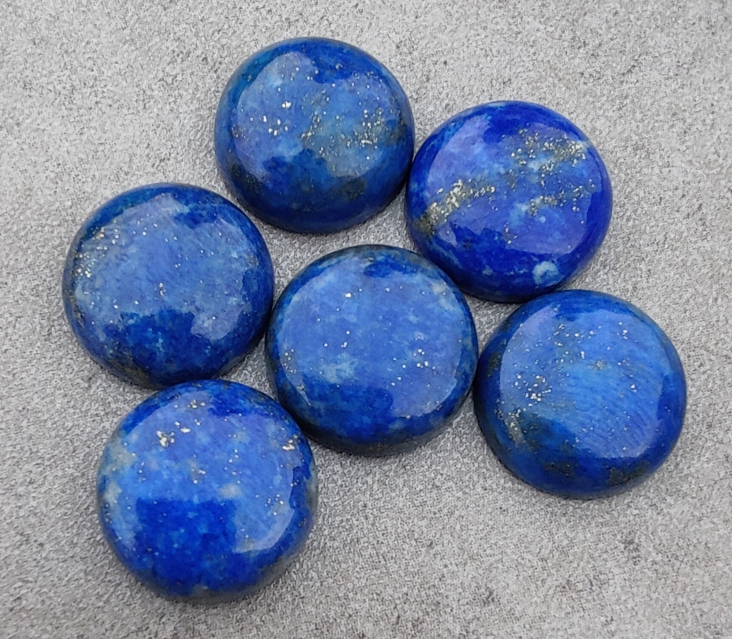 AAA+ QUALITY NATURAL LAPIS LAZULI ROUND SHAPE CABOCHON FLAT BACK CALIBRATED GEMSTONES, ALL SIZES AVAILABLE