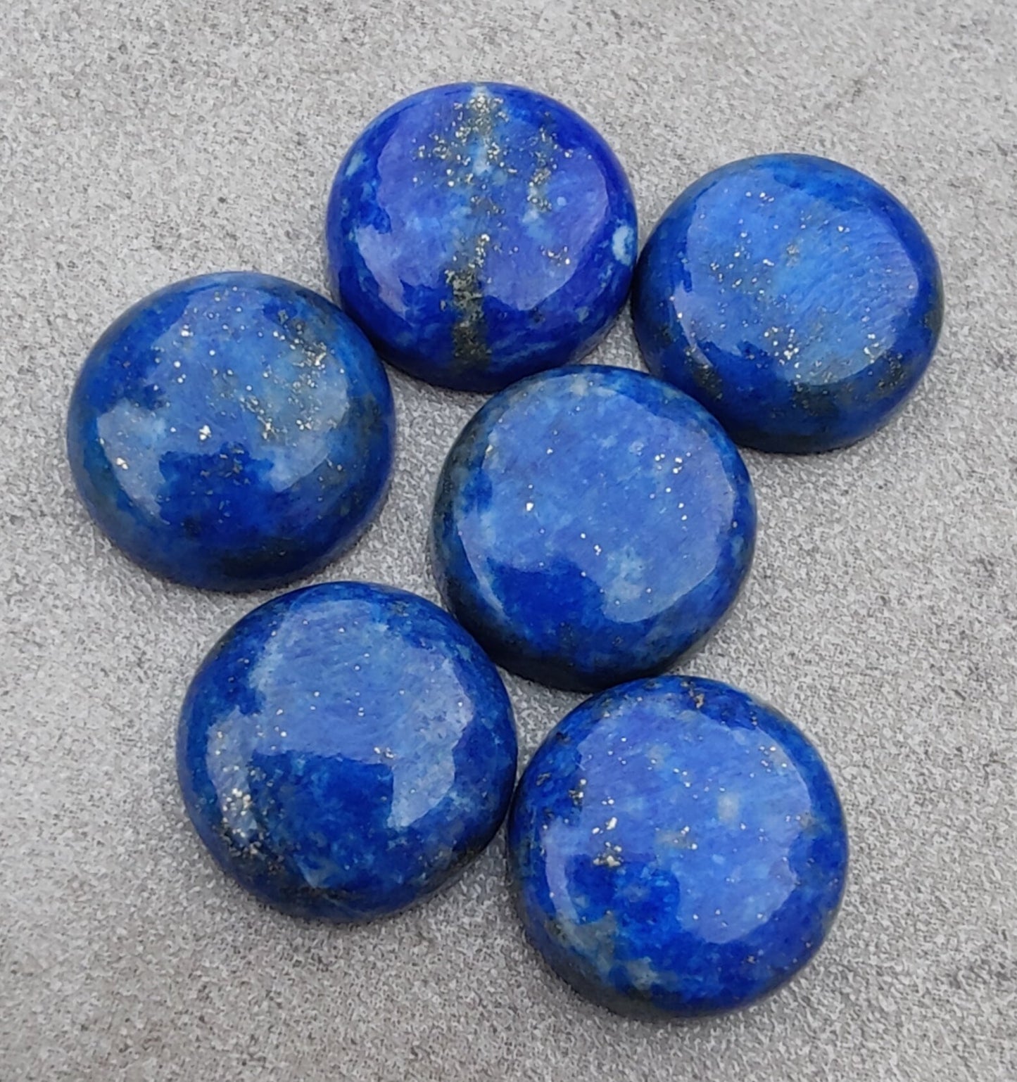 AAA+ QUALITY NATURAL LAPIS LAZULI ROUND SHAPE CABOCHON FLAT BACK CALIBRATED GEMSTONES, ALL SIZES AVAILABLE