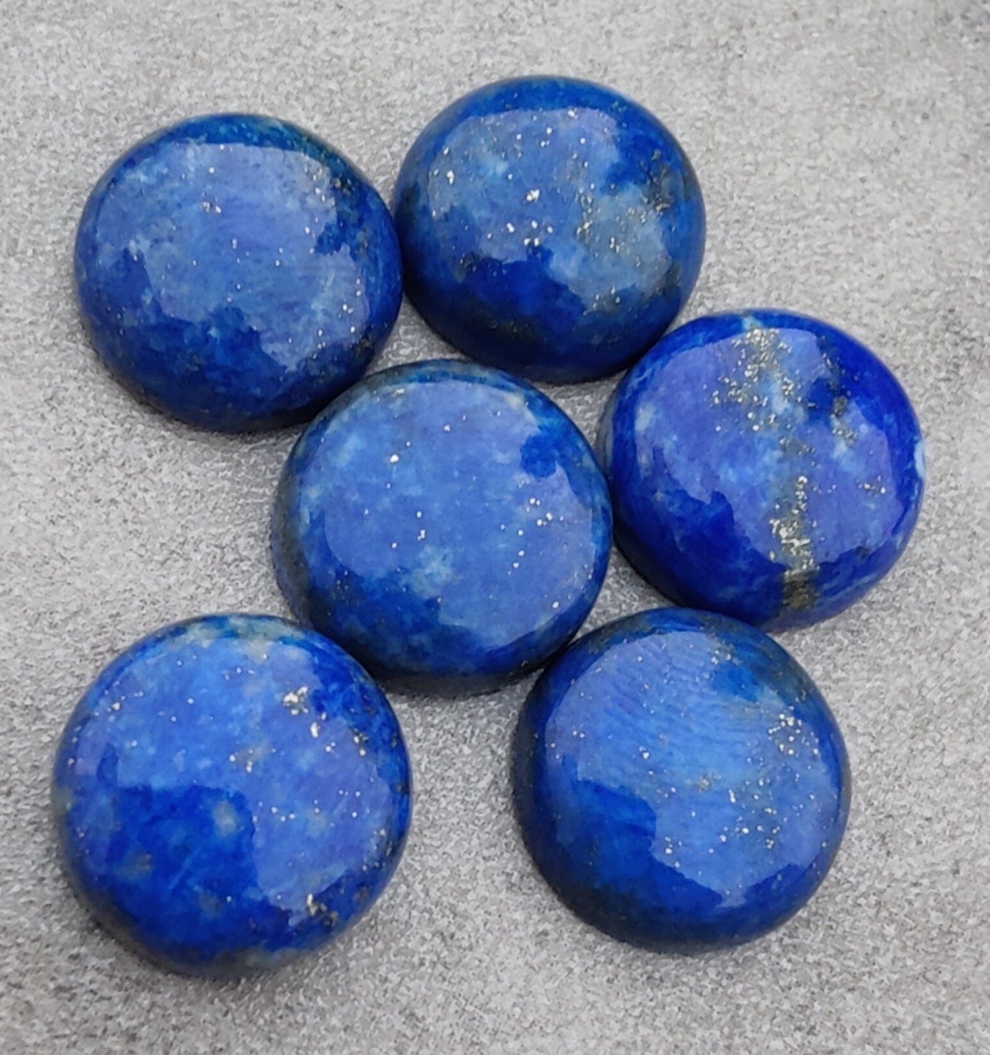 AAA+ QUALITY NATURAL LAPIS LAZULI ROUND SHAPE CABOCHON FLAT BACK CALIBRATED GEMSTONES, ALL SIZES AVAILABLE
