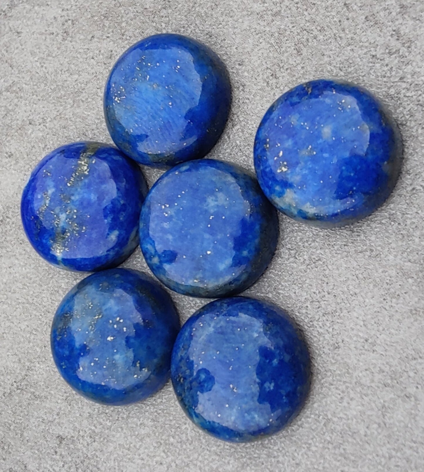 AAA+ QUALITY NATURAL LAPIS LAZULI ROUND SHAPE CABOCHON FLAT BACK CALIBRATED GEMSTONES, ALL SIZES AVAILABLE