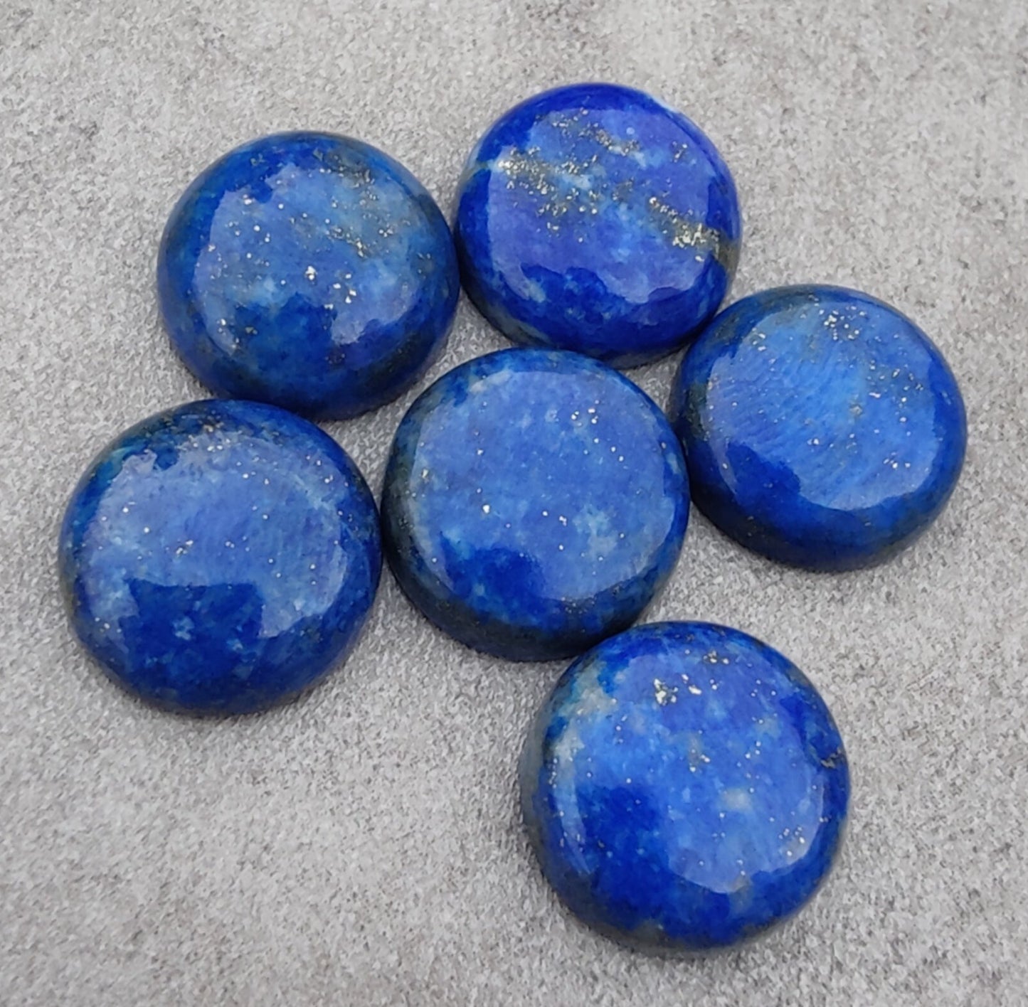 AAA+ QUALITY NATURAL LAPIS LAZULI ROUND SHAPE CABOCHON FLAT BACK CALIBRATED GEMSTONES, ALL SIZES AVAILABLE