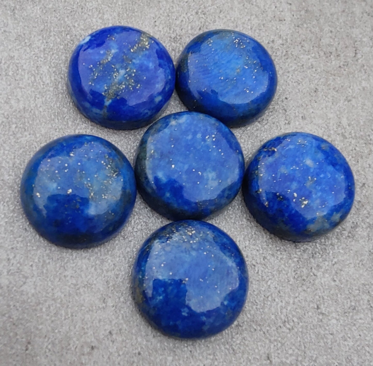 AAA+ QUALITY NATURAL LAPIS LAZULI ROUND SHAPE CABOCHON FLAT BACK CALIBRATED GEMSTONES, ALL SIZES AVAILABLE