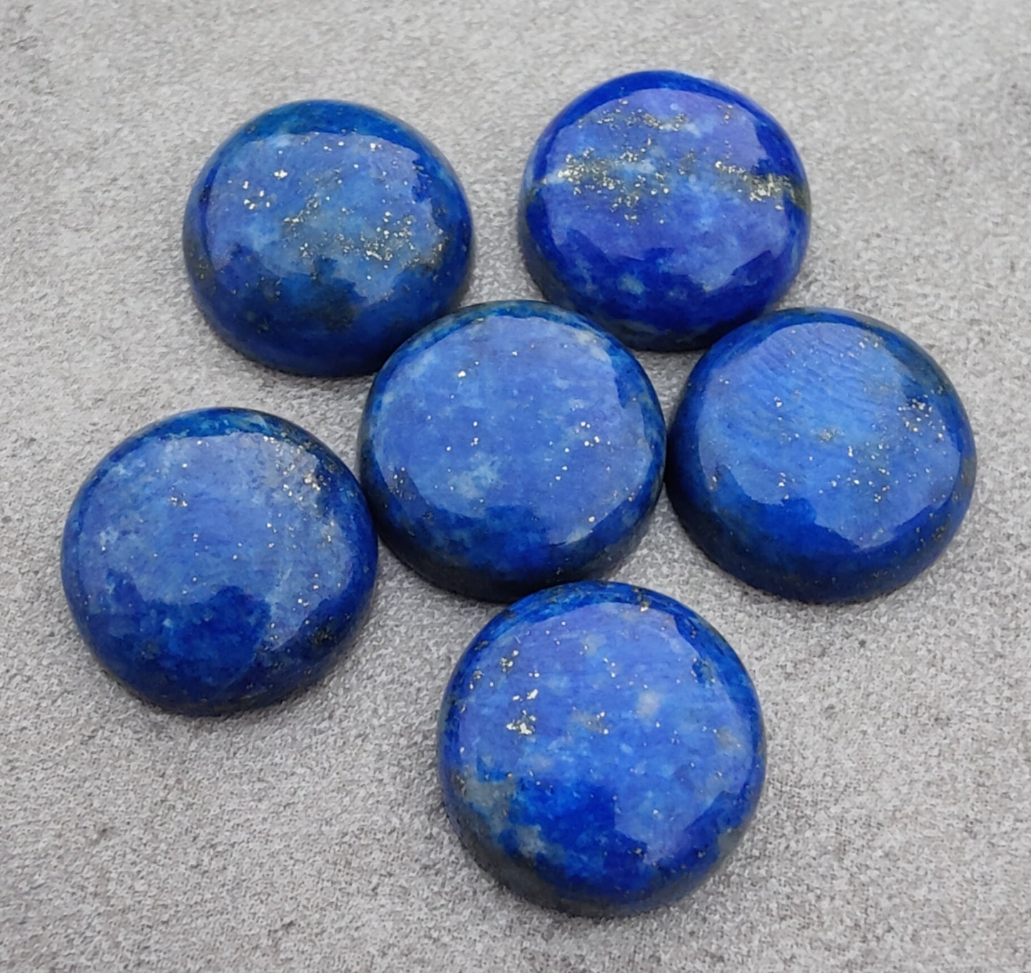 AAA+ QUALITY NATURAL LAPIS LAZULI ROUND SHAPE CABOCHON FLAT BACK CALIBRATED GEMSTONES, ALL SIZES AVAILABLE