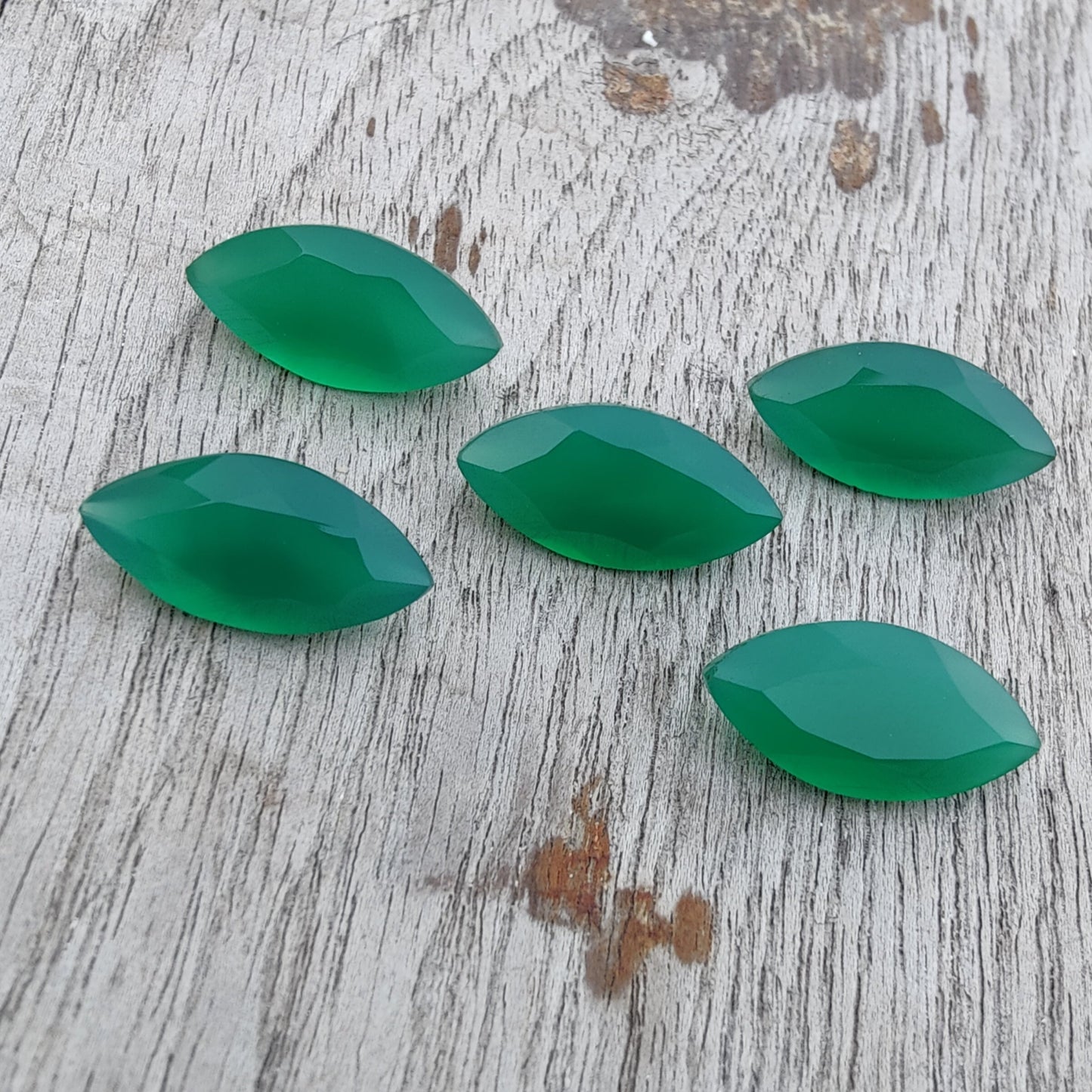 AAA+ QUALITY NATURAL GREEN ONYX MARQUISE SHAPE FACETED CUT CALIBRATED GEMSTONES, ALL SIZES AVAILABLE
