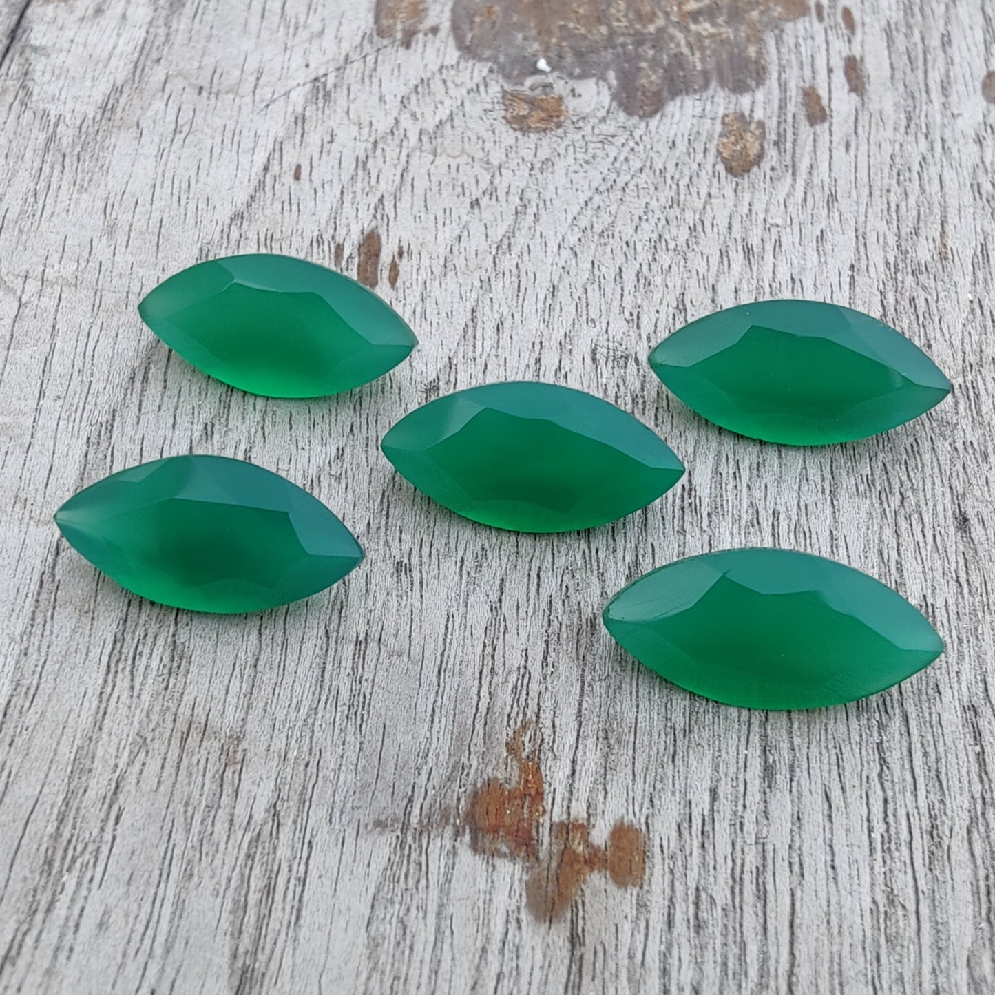 AAA+ QUALITY NATURAL GREEN ONYX MARQUISE SHAPE FACETED CUT CALIBRATED GEMSTONES, ALL SIZES AVAILABLE