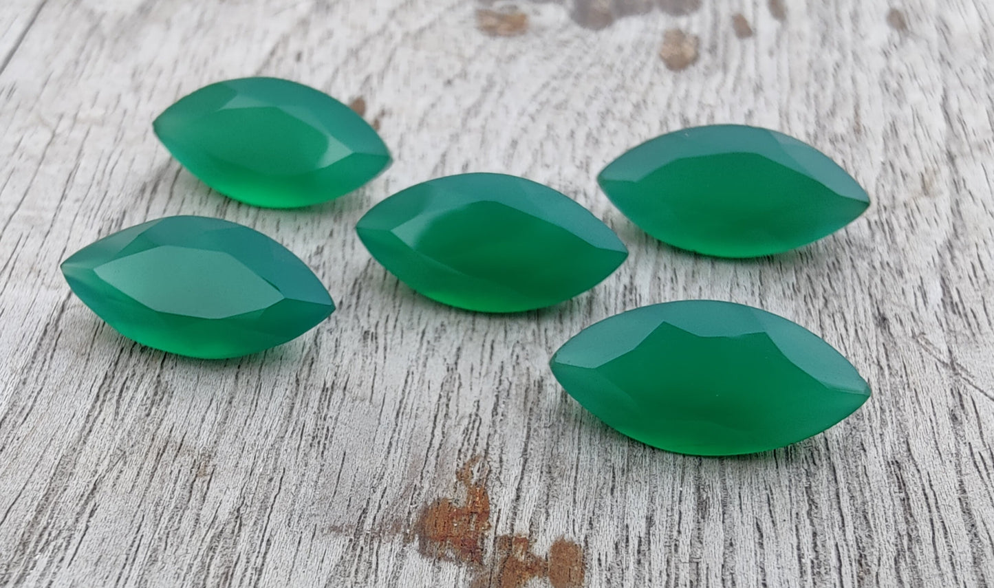AAA+ QUALITY NATURAL GREEN ONYX MARQUISE SHAPE FACETED CUT CALIBRATED GEMSTONES, ALL SIZES AVAILABLE