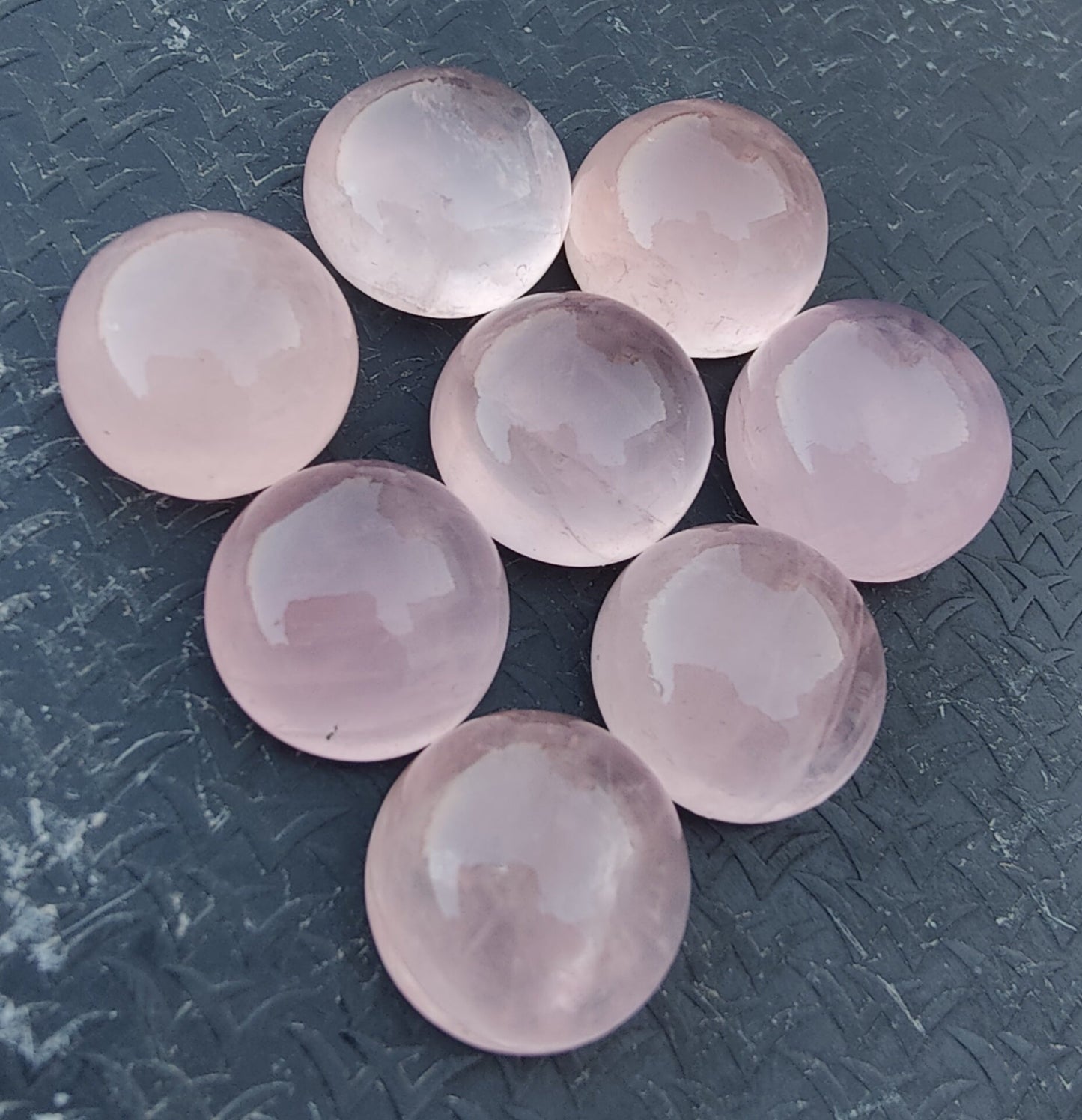 AAA+ QUALITY NATURAL ROSE QUARTZ ROUND SHAPE CABOCHON FLAT BACK CALIBRATED ROUND SHAPE GEMSTONES, ALL SIZES AVAILABLE
