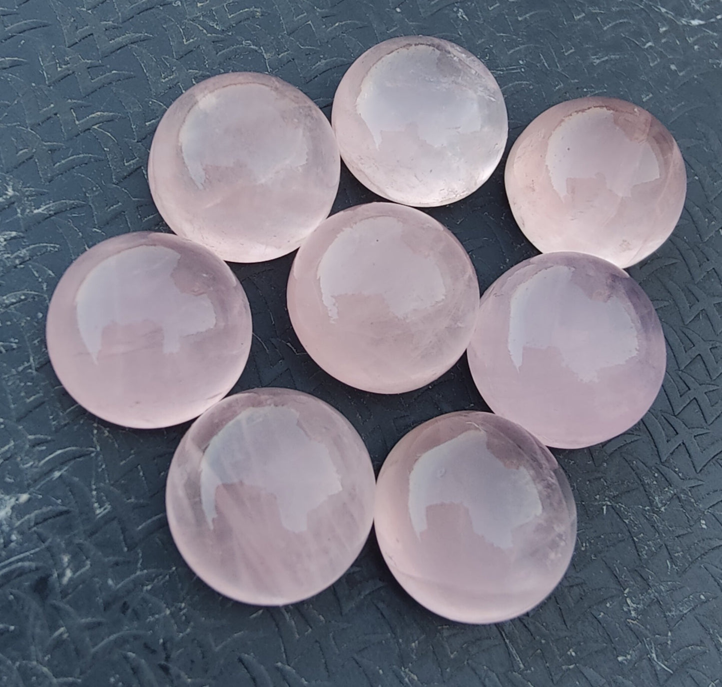 AAA+ QUALITY NATURAL ROSE QUARTZ ROUND SHAPE CABOCHON FLAT BACK CALIBRATED ROUND SHAPE GEMSTONES, ALL SIZES AVAILABLE