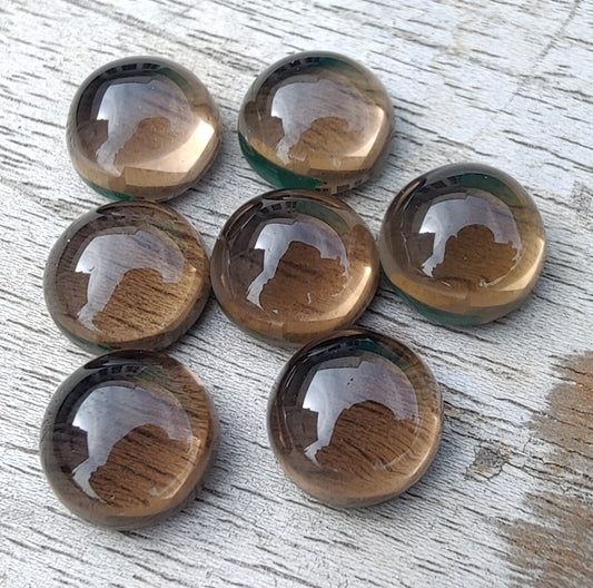 AAA+ QUALITY NATURAL SMOKY QUARTZ ROUND SHAPE CABOCHON FLAT BACK CALIBRATED ROUND SHAPE GEMSTONES, ALL SIZES AVAILABLE
