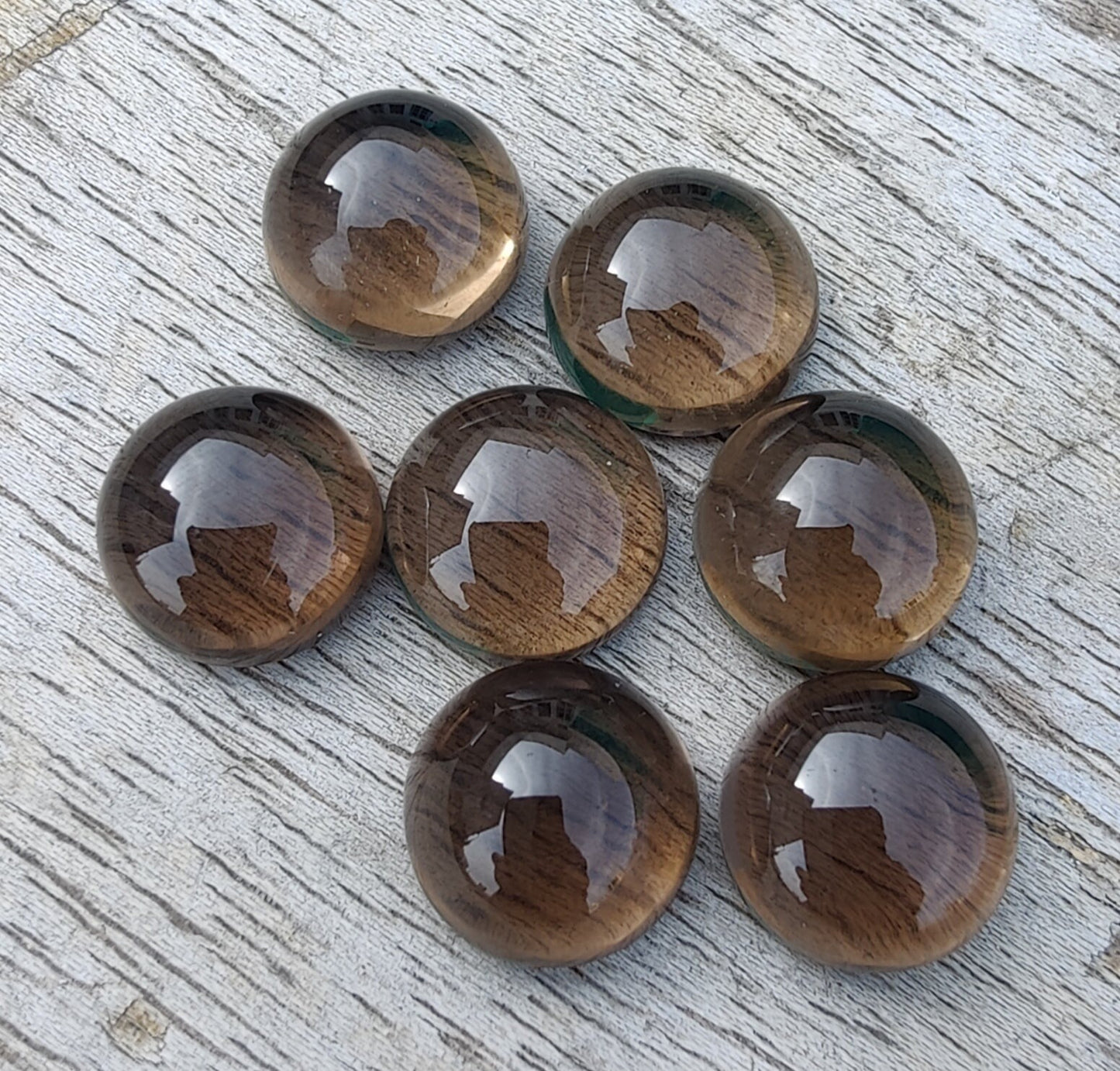 AAA+ QUALITY NATURAL SMOKY QUARTZ ROUND SHAPE CABOCHON FLAT BACK CALIBRATED ROUND SHAPE GEMSTONES, ALL SIZES AVAILABLE