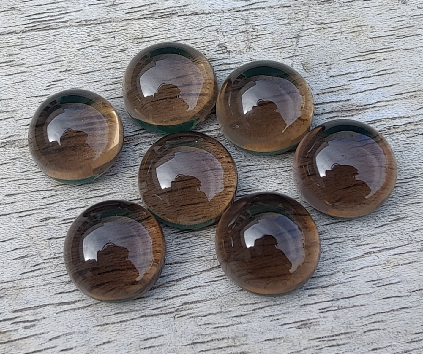 AAA+ QUALITY NATURAL SMOKY QUARTZ ROUND SHAPE CABOCHON FLAT BACK CALIBRATED ROUND SHAPE GEMSTONES, ALL SIZES AVAILABLE
