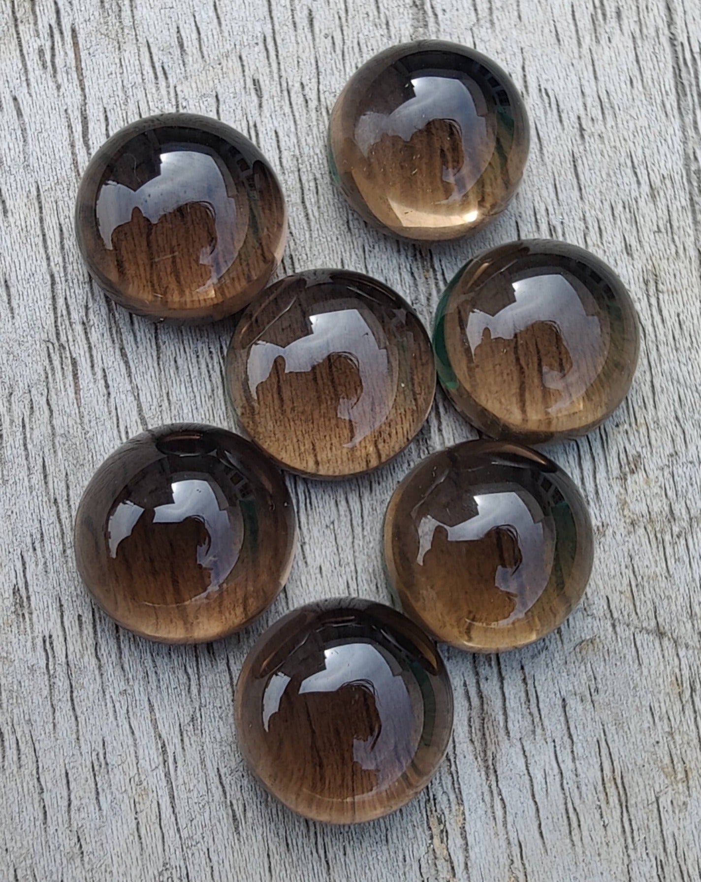 AAA+ QUALITY NATURAL SMOKY QUARTZ ROUND SHAPE CABOCHON FLAT BACK CALIBRATED ROUND SHAPE GEMSTONES, ALL SIZES AVAILABLE