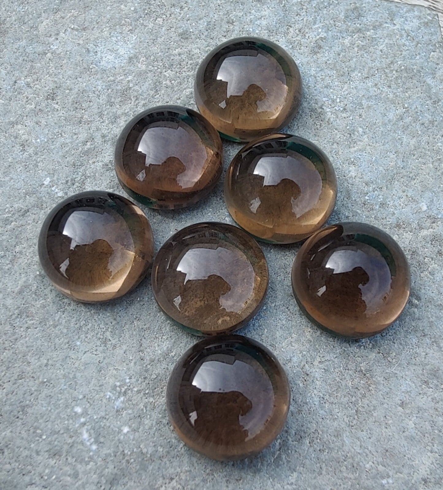 AAA+ QUALITY NATURAL SMOKY QUARTZ ROUND SHAPE CABOCHON FLAT BACK CALIBRATED ROUND SHAPE GEMSTONES, ALL SIZES AVAILABLE