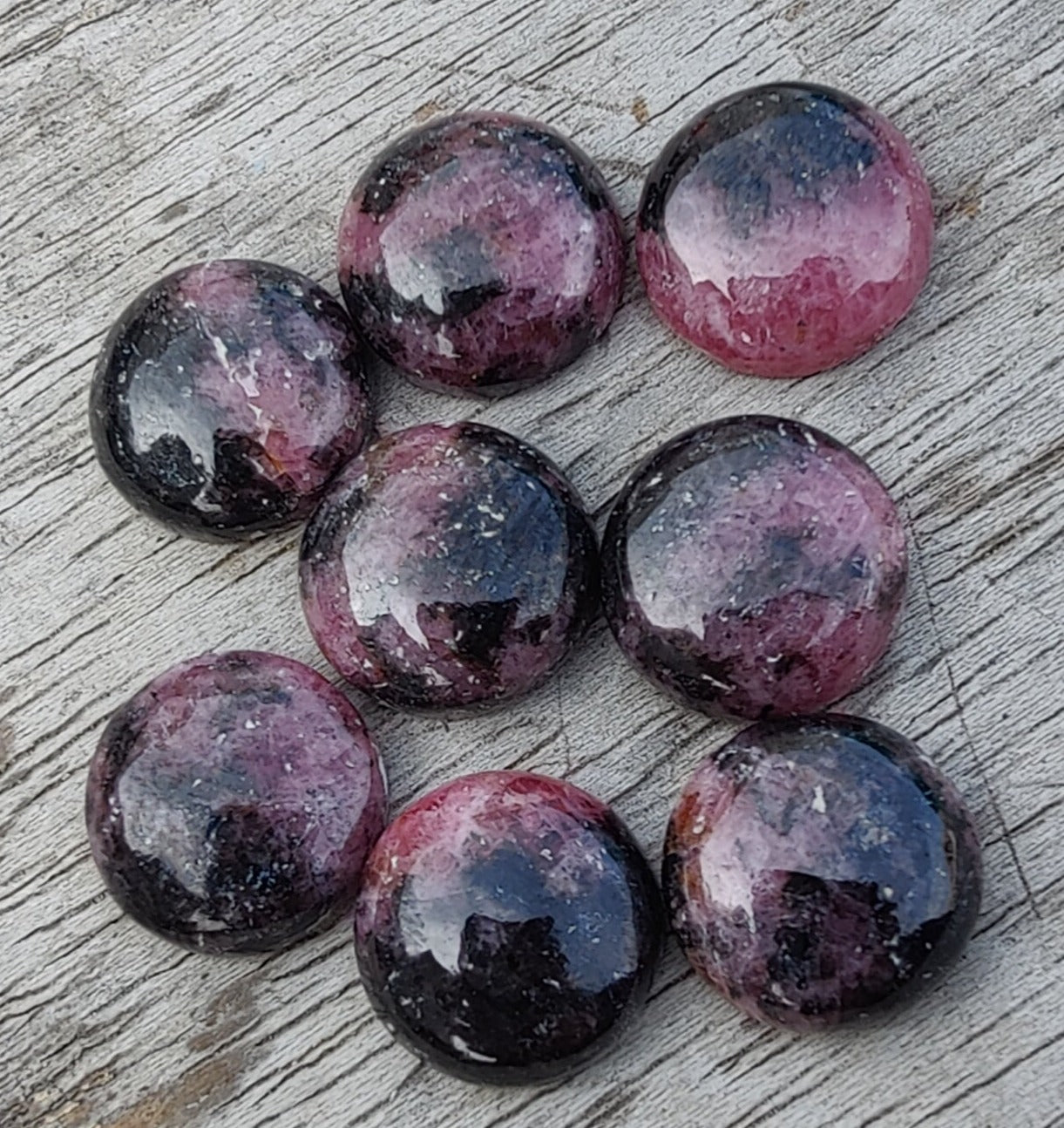 AAA+ QUALITY NATURAL RHODONITE ROUND SHAPE CABOCHON FLAT BACK CALIBRATED ROUND SHAPE GEMSTONES, ALL SIZES AVAILABLE