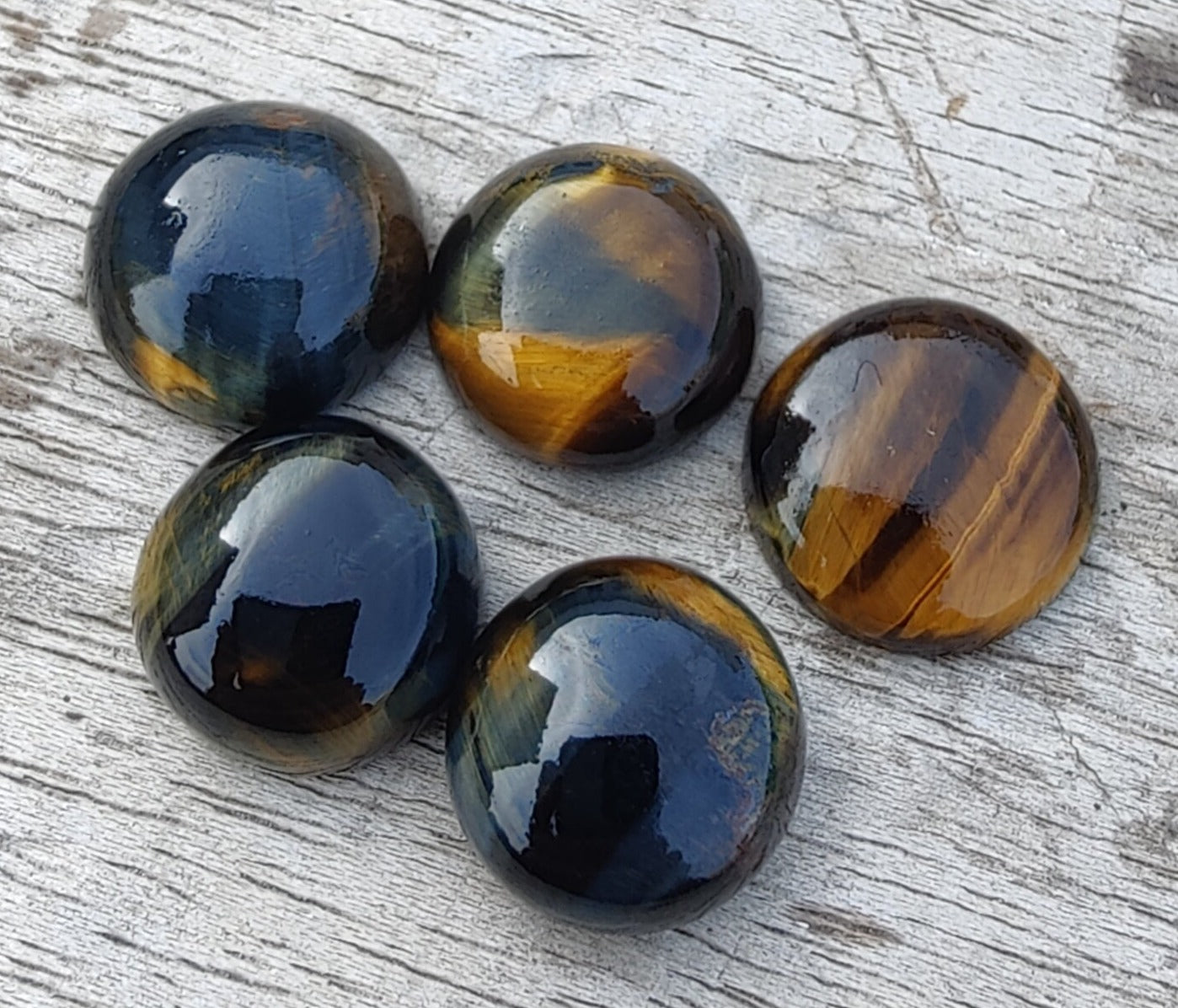 NATURAL FALCON`S EYE ROUND SHAPE FLAT BACK CABOCHON CALIBRATED ROUND SHAPE GEMSTONES, ALL SIZES AVAILABLE
