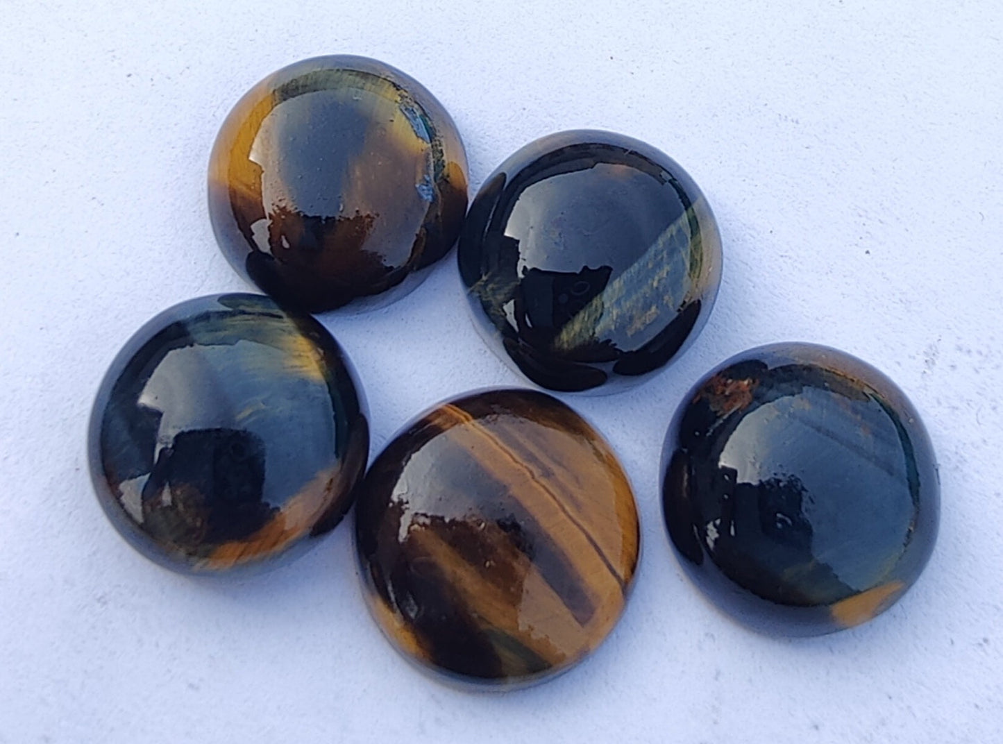NATURAL FALCON`S EYE ROUND SHAPE FLAT BACK CABOCHON CALIBRATED ROUND SHAPE GEMSTONES, ALL SIZES AVAILABLE
