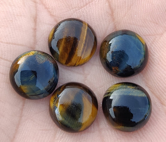NATURAL FALCON`S EYE ROUND SHAPE FLAT BACK CABOCHON CALIBRATED ROUND SHAPE GEMSTONES, ALL SIZES AVAILABLE