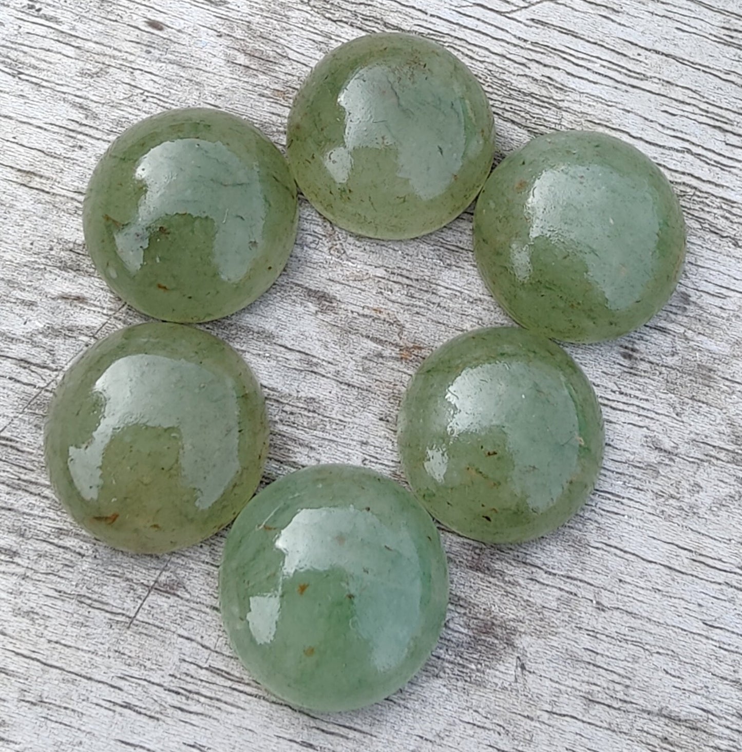 AAA+ QUALITY NATURAL AVENTURINE ROUND SHAPE CABOCHON FLAT BACK CALIBRATED GEMSTONES, ALL SIZES AVAILABLE