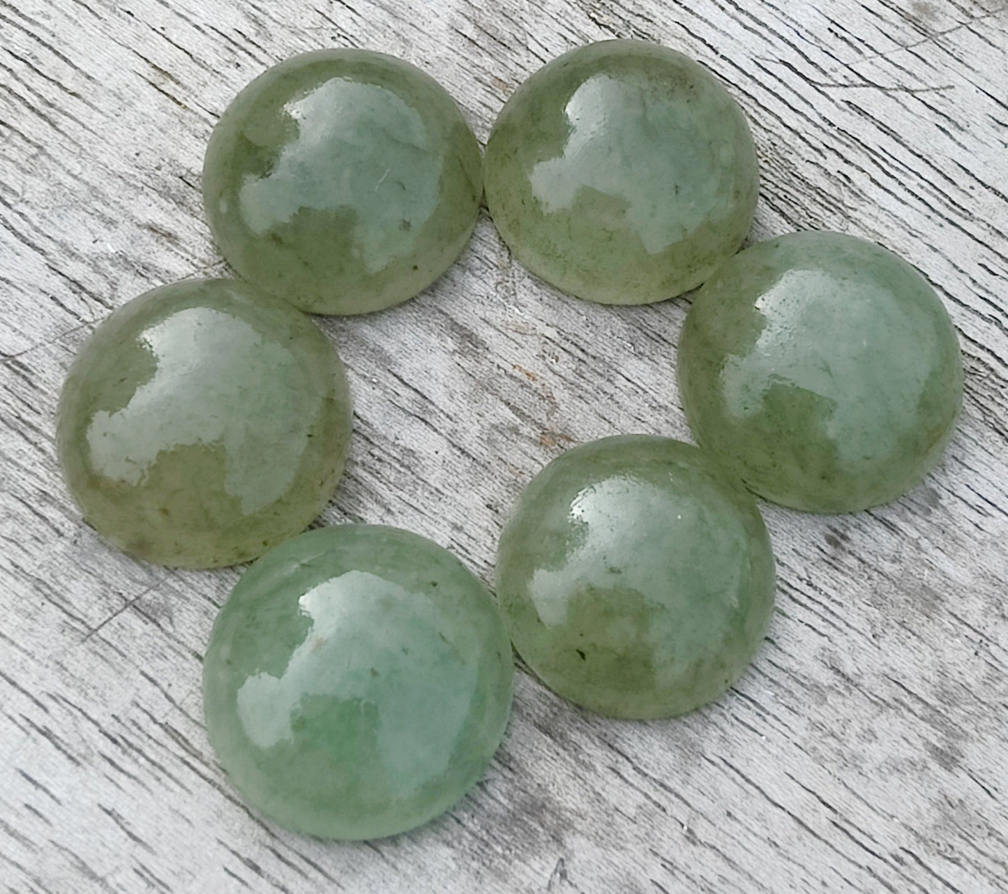 AAA+ QUALITY NATURAL AVENTURINE ROUND SHAPE CABOCHON FLAT BACK CALIBRATED GEMSTONES, ALL SIZES AVAILABLE