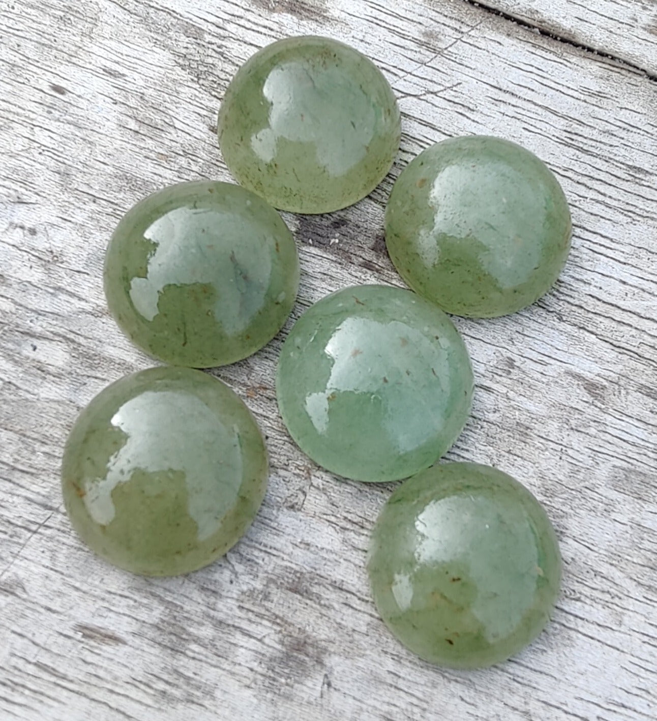 AAA+ QUALITY NATURAL AVENTURINE ROUND SHAPE CABOCHON FLAT BACK CALIBRATED GEMSTONES, ALL SIZES AVAILABLE