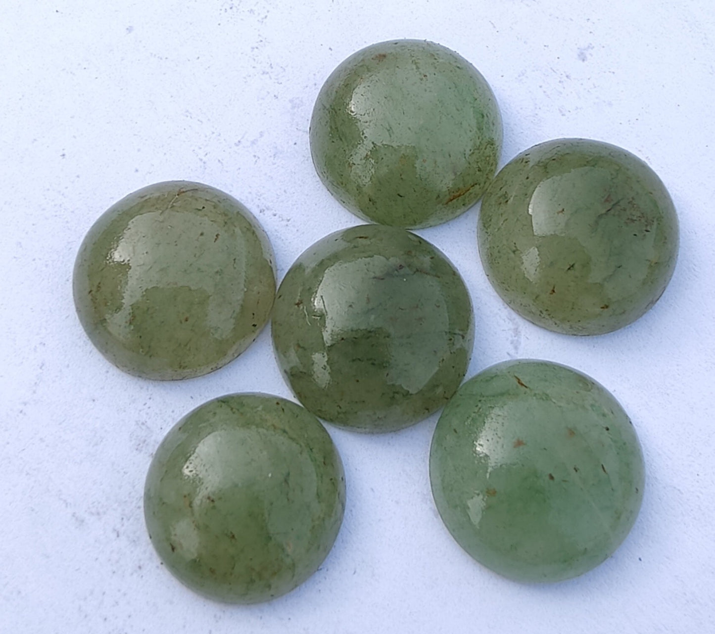AAA+ QUALITY NATURAL AVENTURINE ROUND SHAPE CABOCHON FLAT BACK CALIBRATED GEMSTONES, ALL SIZES AVAILABLE