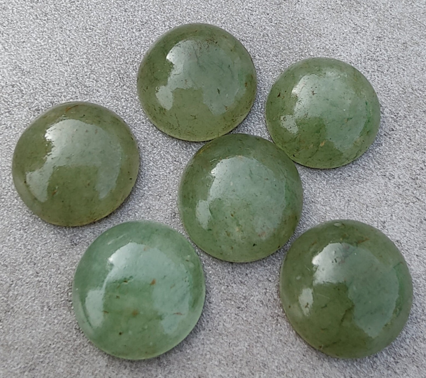 AAA+ QUALITY NATURAL AVENTURINE ROUND SHAPE CABOCHON FLAT BACK CALIBRATED GEMSTONES, ALL SIZES AVAILABLE