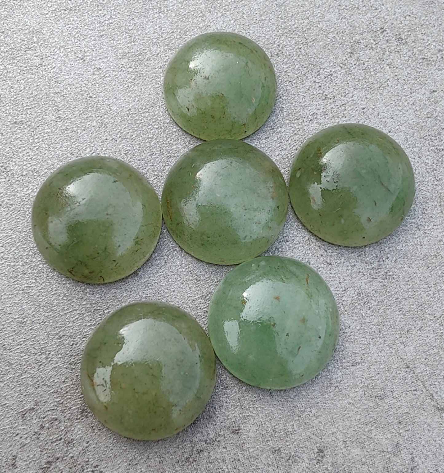 AAA+ QUALITY NATURAL AVENTURINE ROUND SHAPE CABOCHON FLAT BACK CALIBRATED GEMSTONES, ALL SIZES AVAILABLE